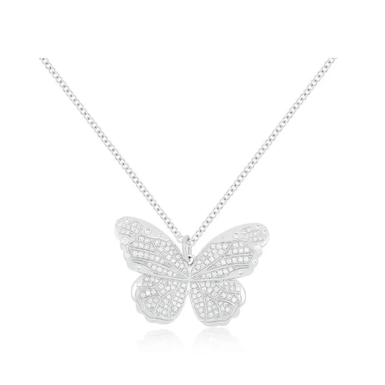 Pavé Diamond Jumbo Butterfly Necklace sold by EF Collection product image thumbnail 4