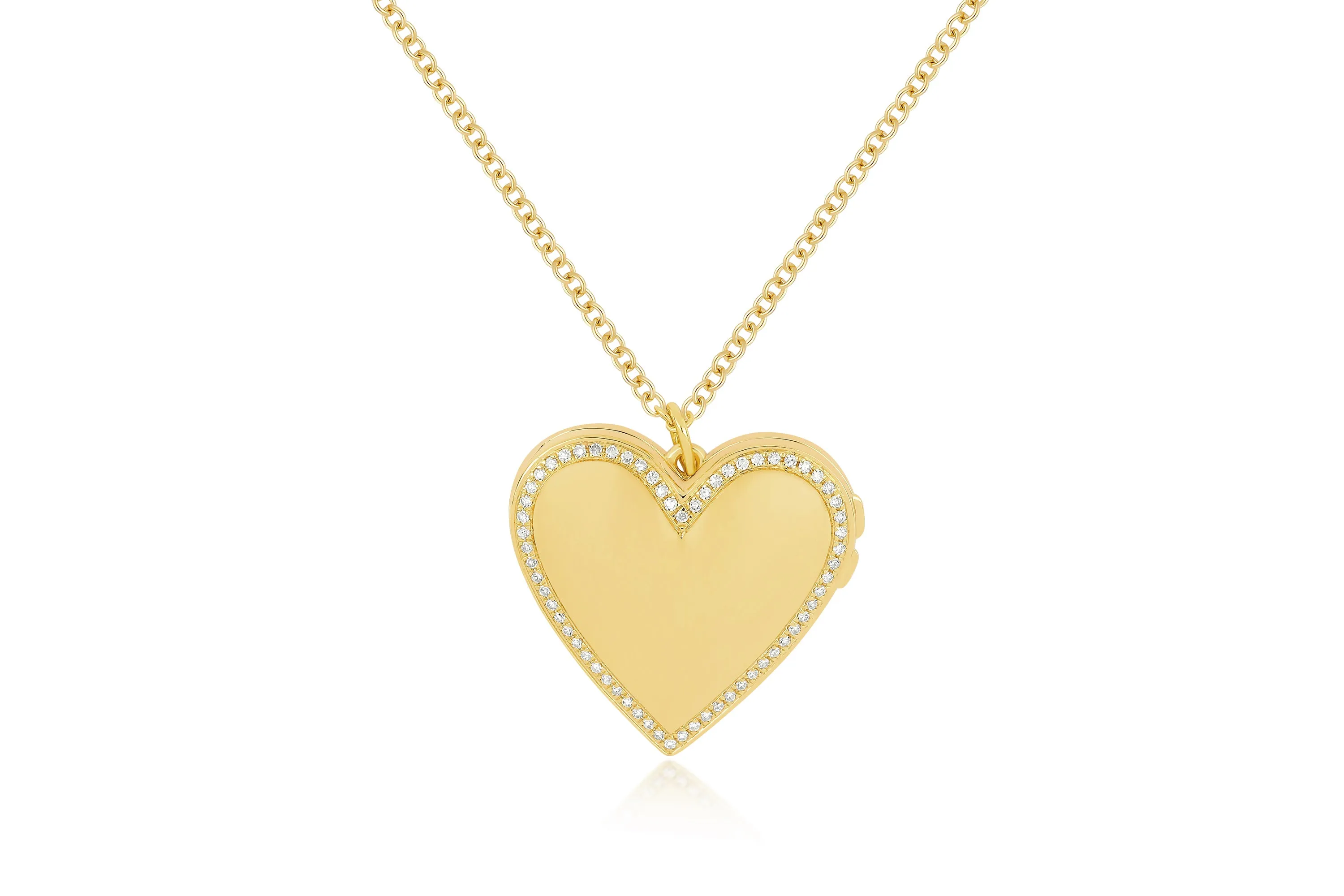 Gold and Diamond Heart Locket Necklace sold by EF Collection