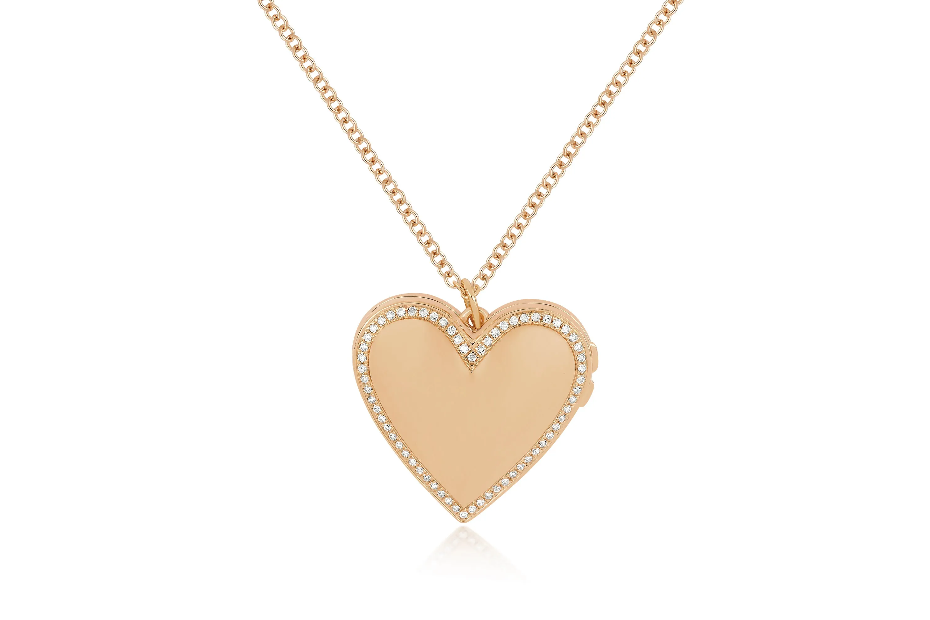 Gold and Diamond Heart Locket Necklace sold by EF Collection product image thumbnail 3