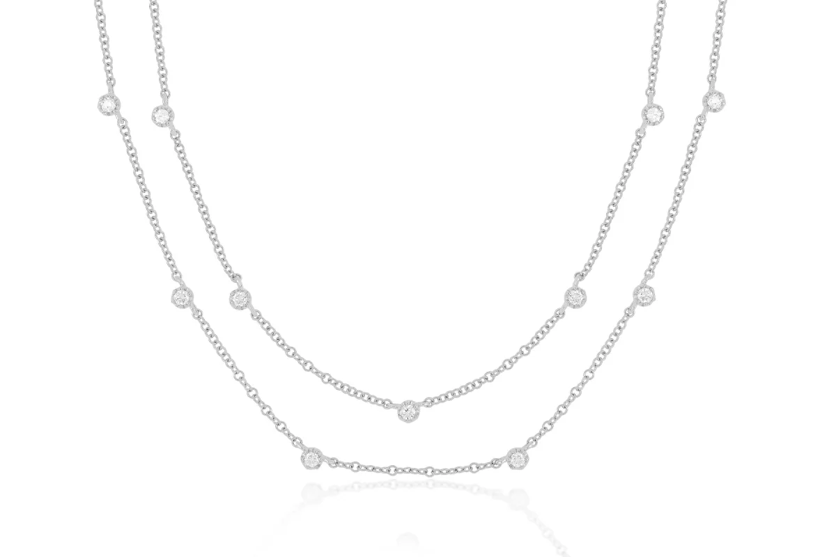 Diamond Crown Double Strand Necklace sold by EF Collection