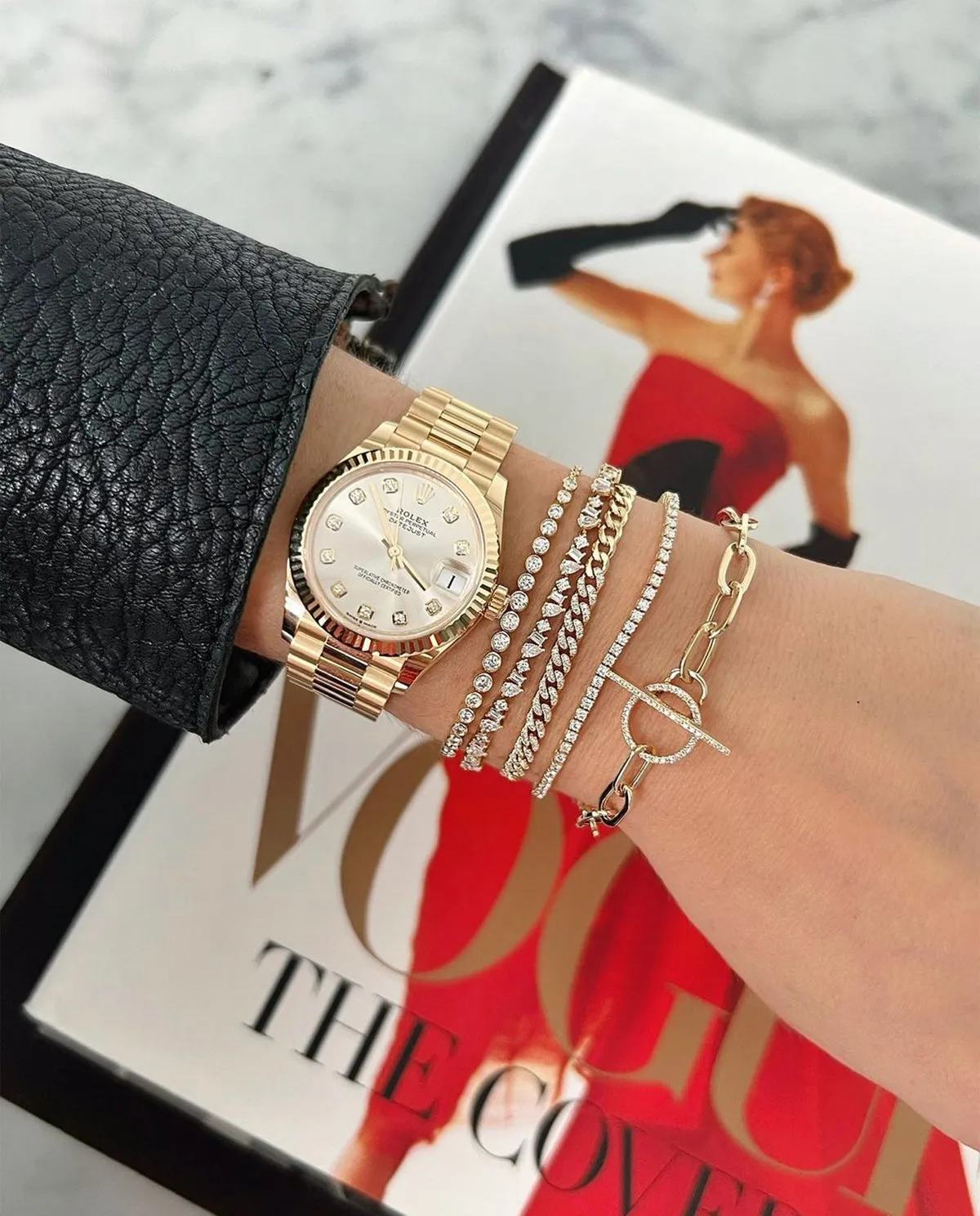 Jumbo Link Chain & Diamond Toggle Bracelet sold by EF Collection product image thumbnail 5