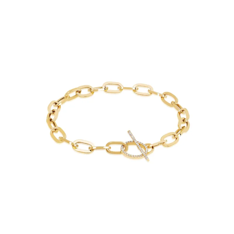 Jumbo Link Chain & Diamond Toggle Bracelet sold by EF Collection