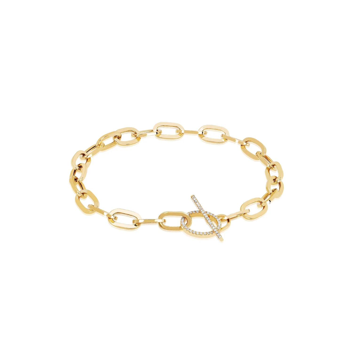 Jumbo Link Chain & Diamond Toggle Bracelet sold by EF Collection