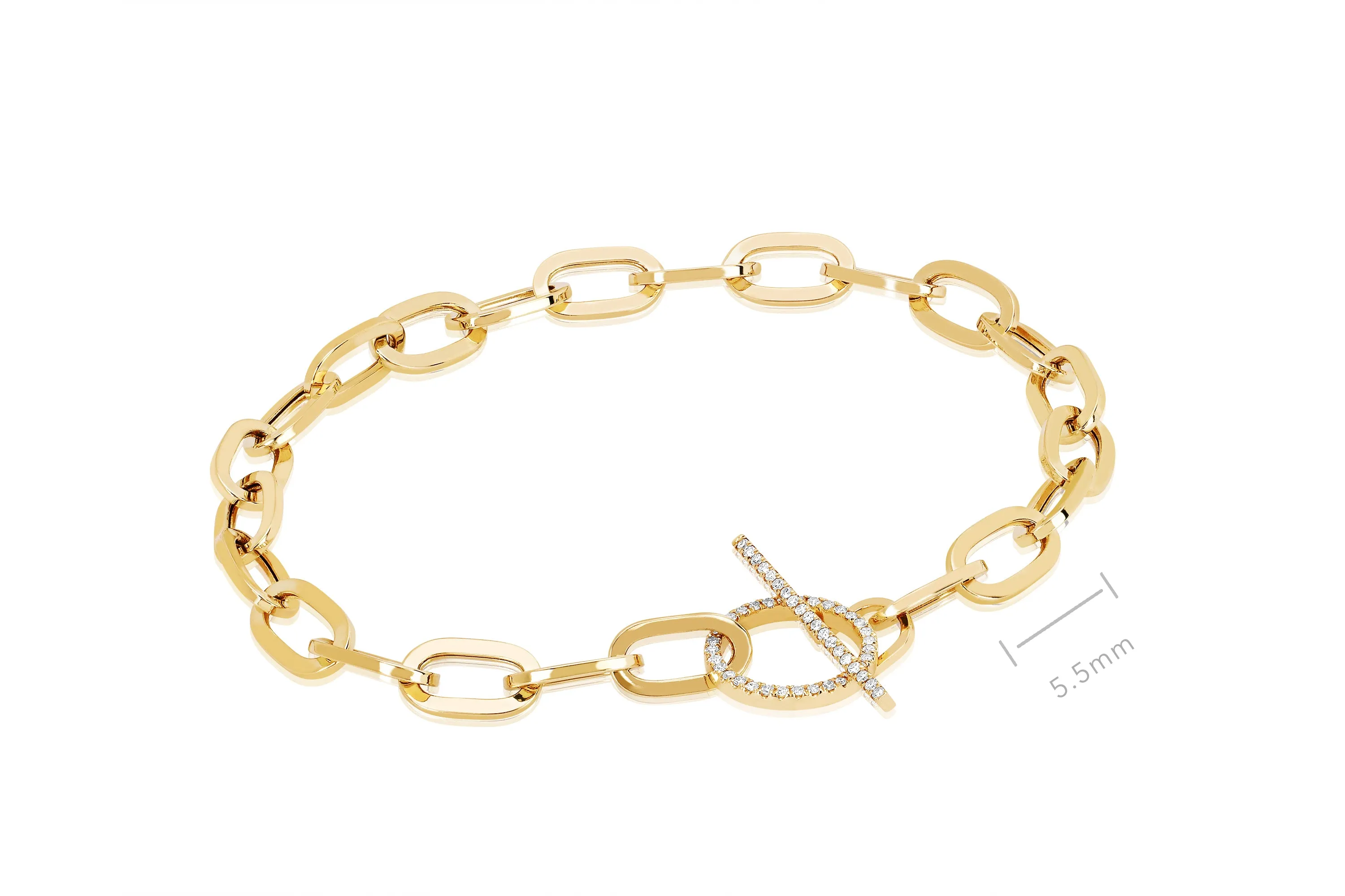 Jumbo Link Chain & Diamond Toggle Bracelet sold by EF Collection product image thumbnail 4