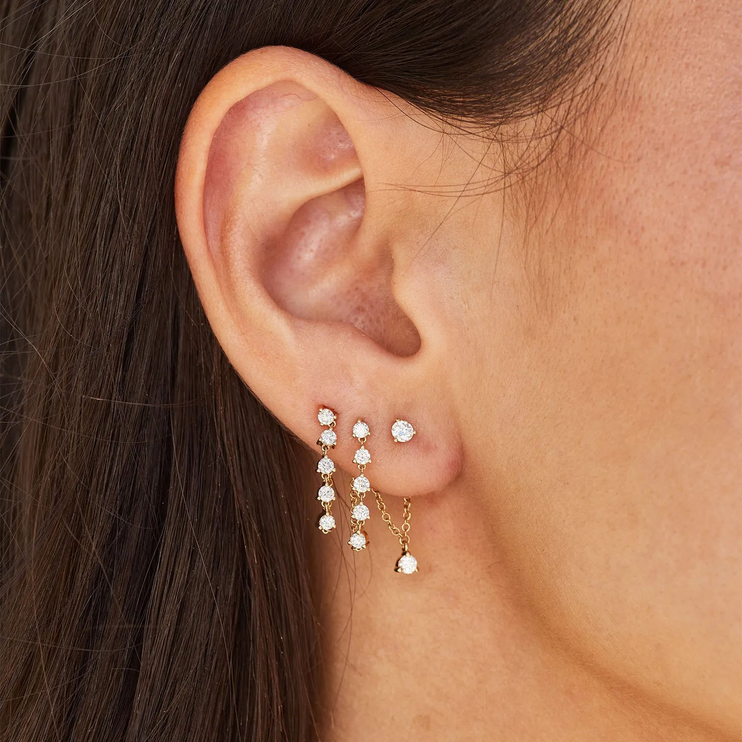 Suspended Diamond Stud Earring sold by EF Collection product image thumbnail 5