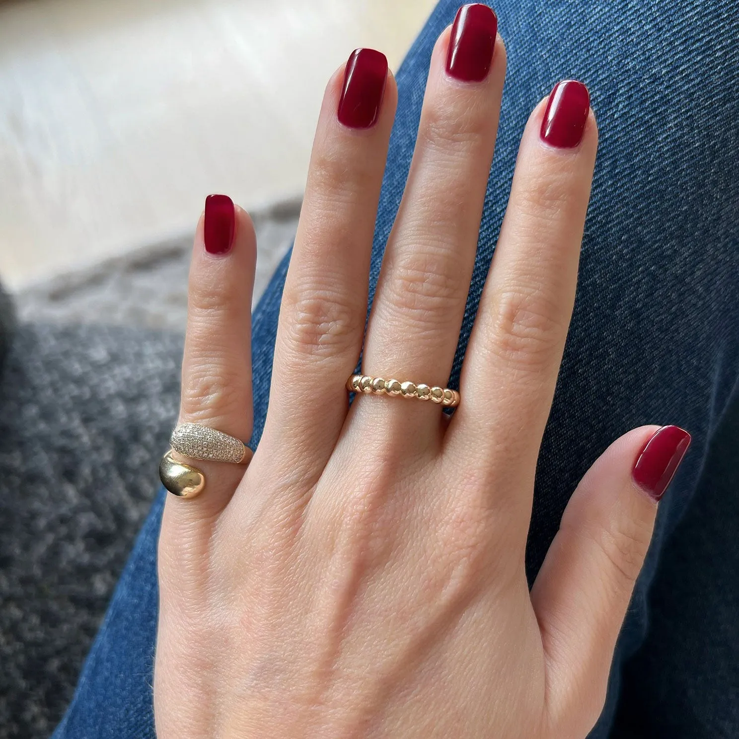 Gold Ball Stack Ring sold by EF Collection product image thumbnail 2