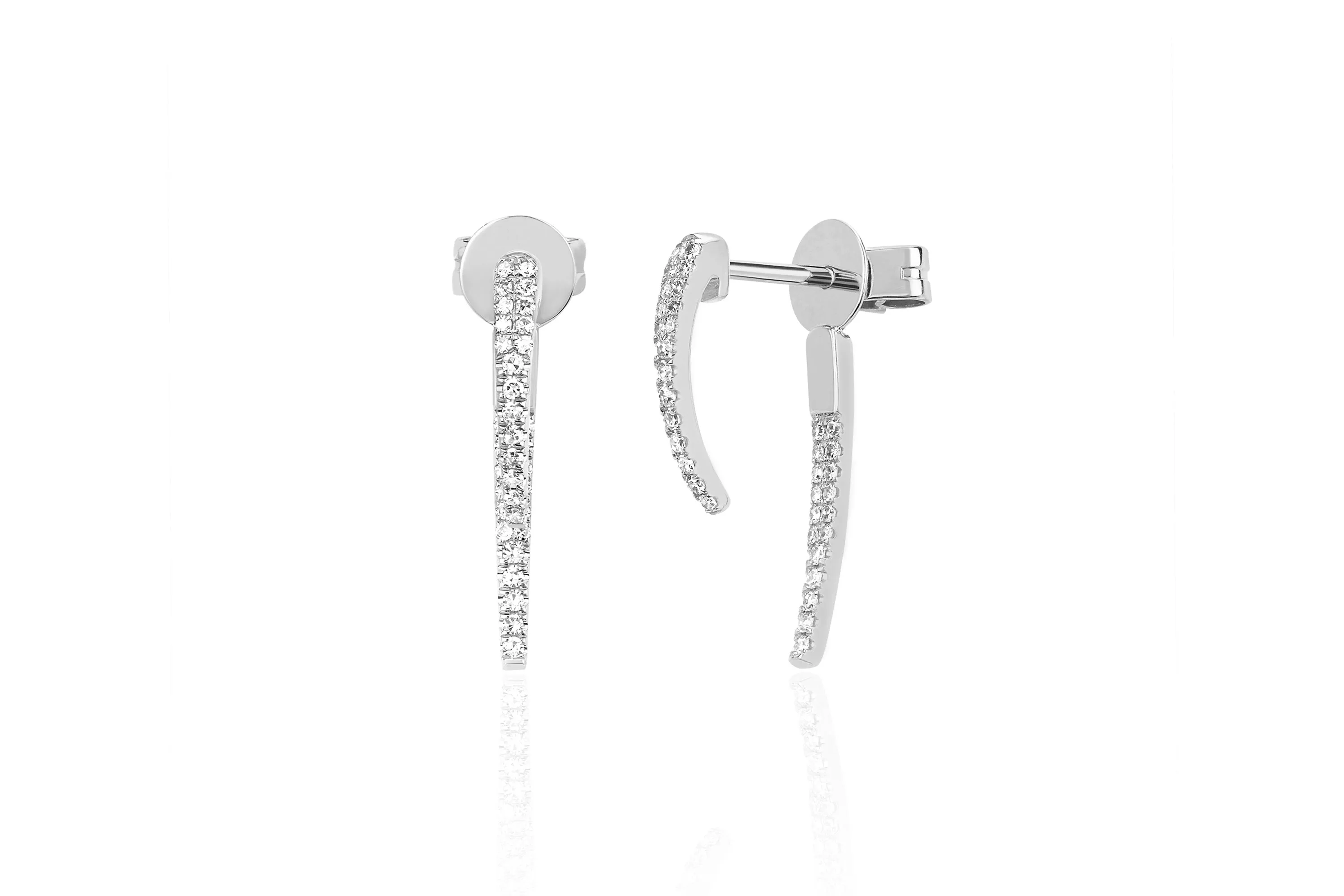 Diamond Hook Stud Earrings sold by EF Collection product image thumbnail 4