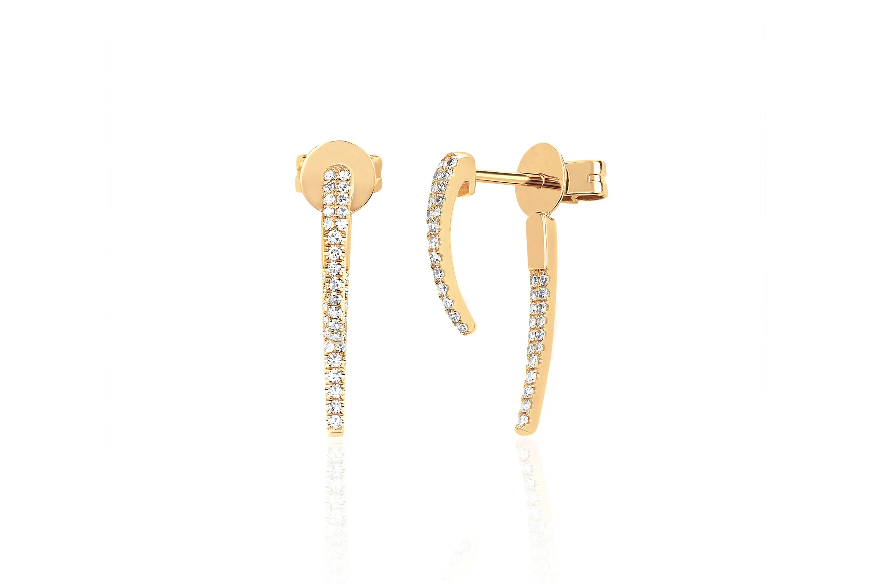 Diamond Hook Stud Earrings sold by EF Collection