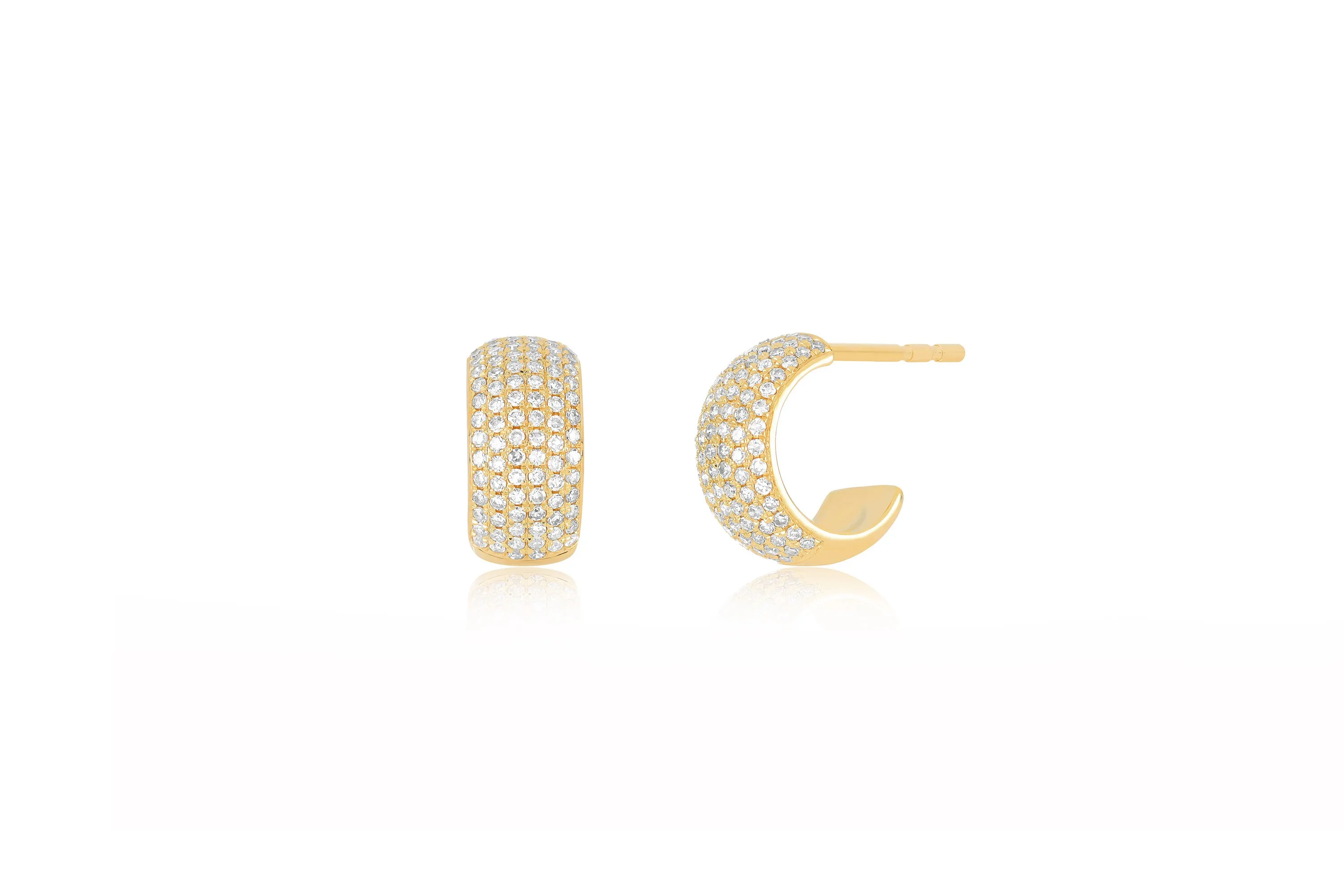 Pavé Diamond Bubble Huggie Earring sold by EF Collection