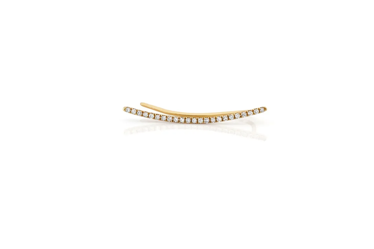Diamond Curved Bar Ear Climber sold by EF Collection