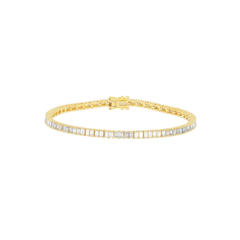 Prong Set Diamond Baguette Eternity Bracelet sold by EF Collection