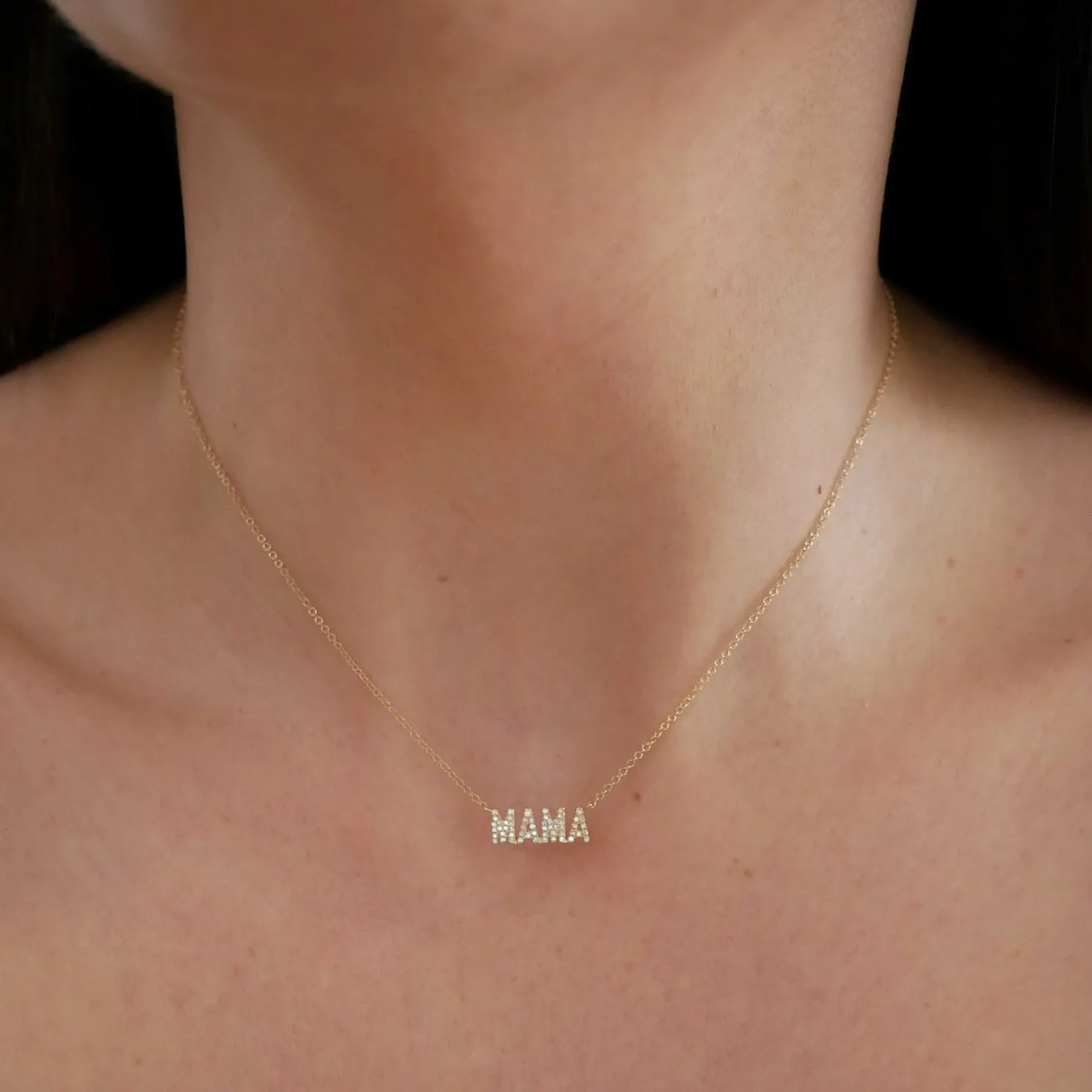 Diamond Block Mama Necklace sold by EF Collection product image thumbnail 2