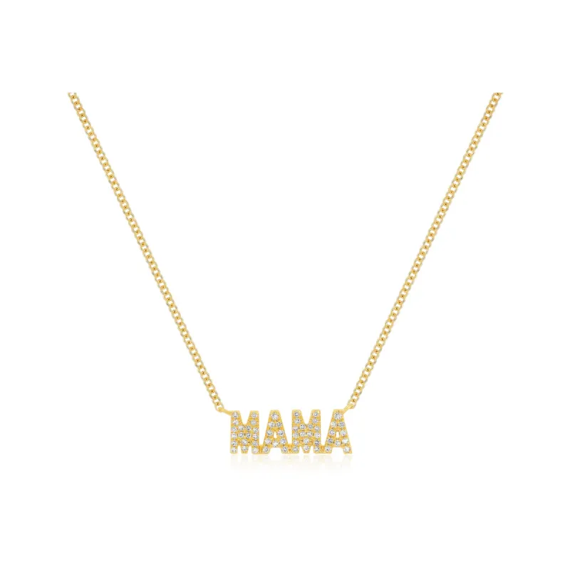 Diamond Block Mama Necklace sold by EF Collection