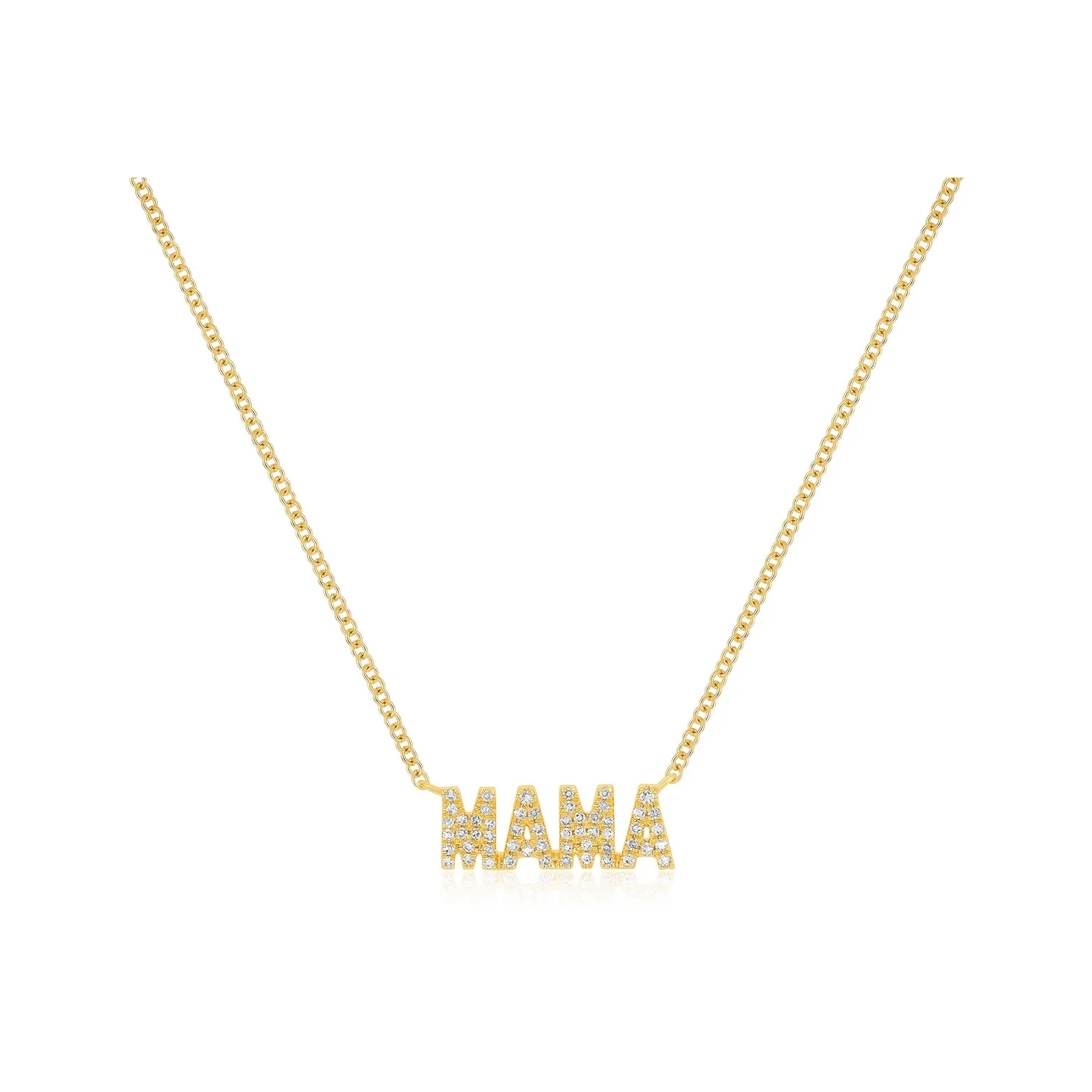 Diamond Block Mama Necklace sold by EF Collection