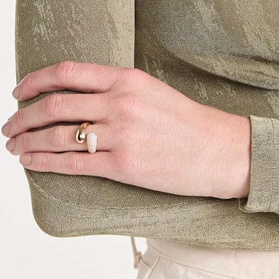 Diamond & Gold Jumbo Double Dome Ring sold by EF Collection product image thumbnail 5