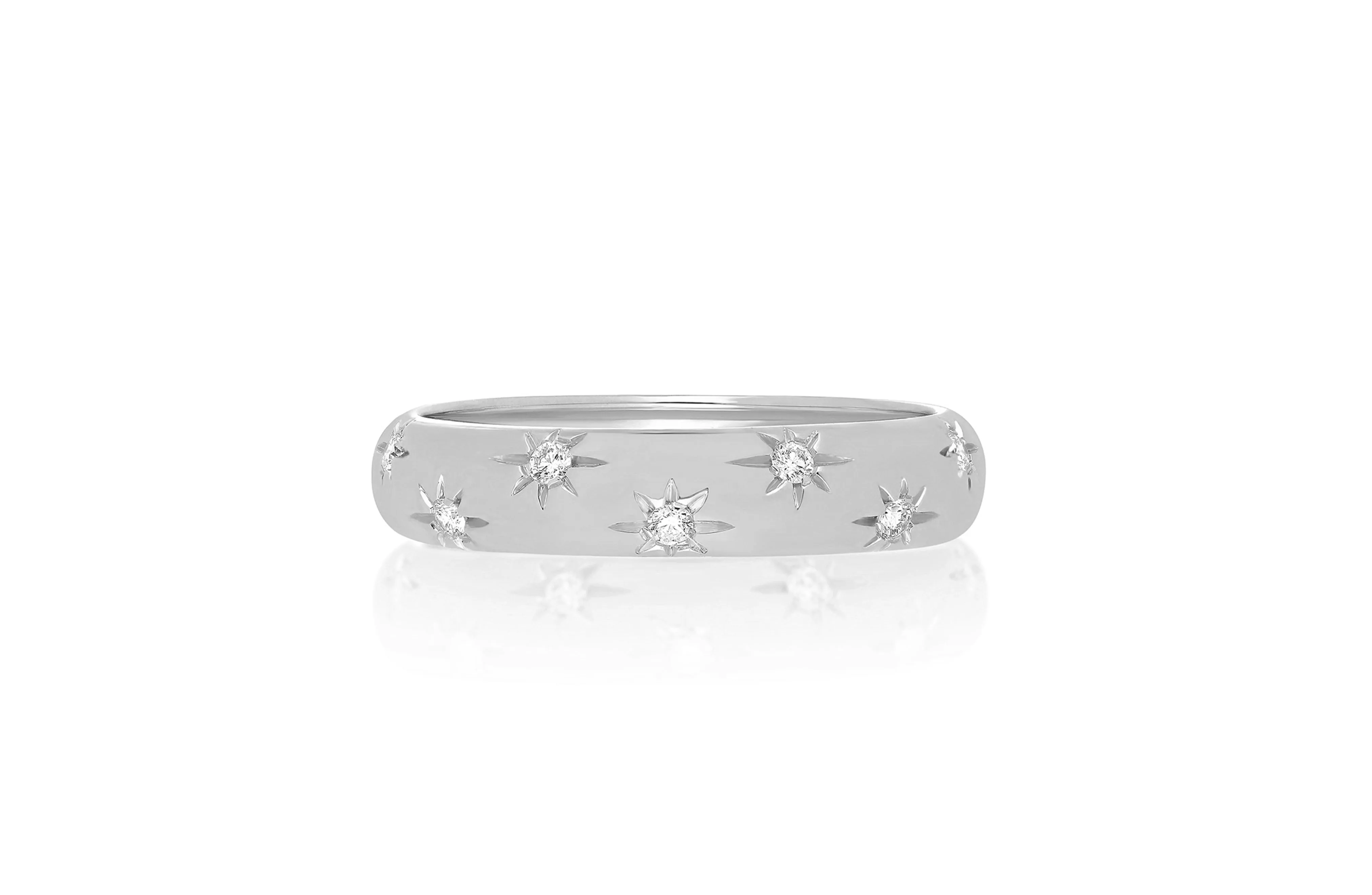 Diamond Starburst Bubble Ring sold by EF Collection