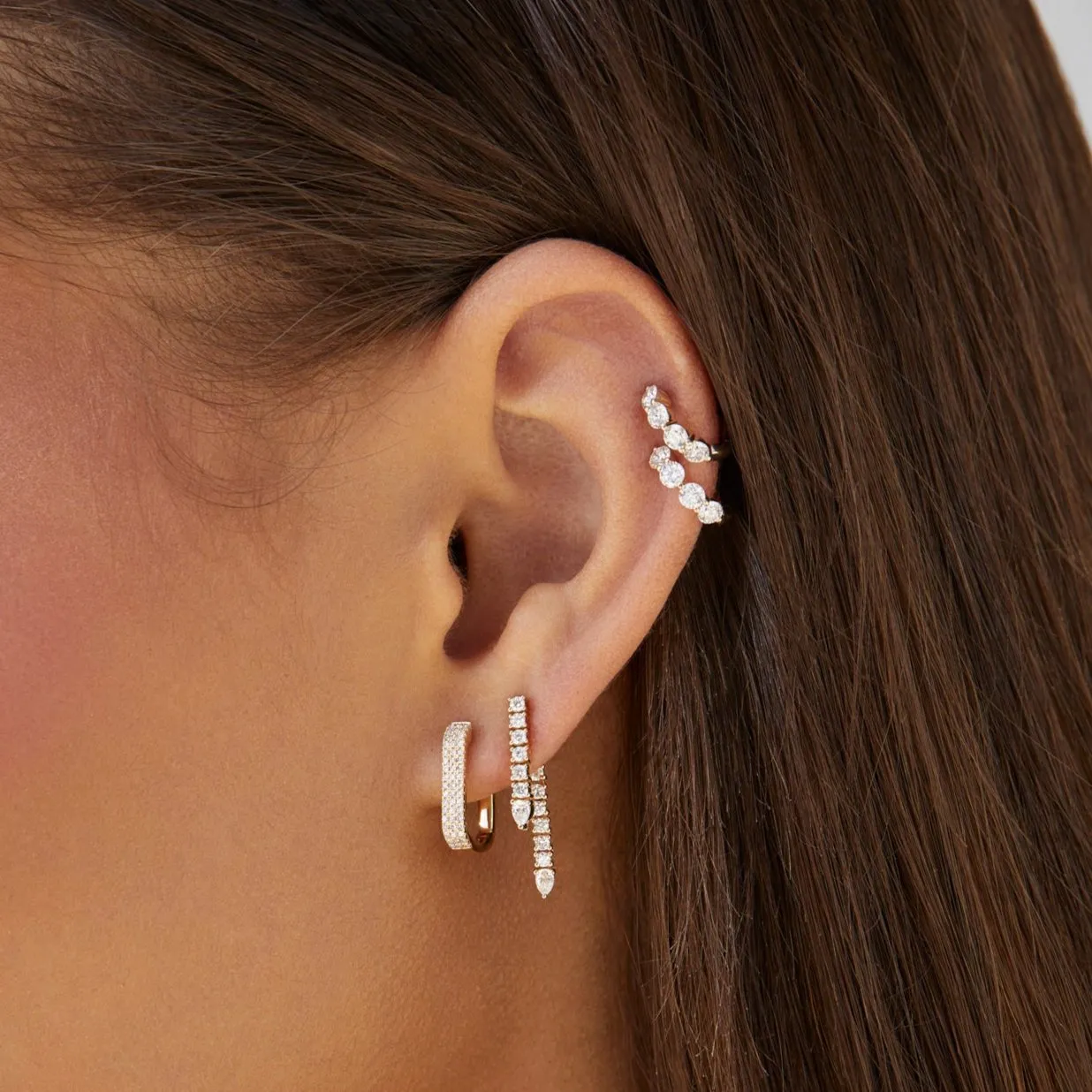 Diamond Teardrop Fringe Earring sold by EF Collection product image thumbnail 2