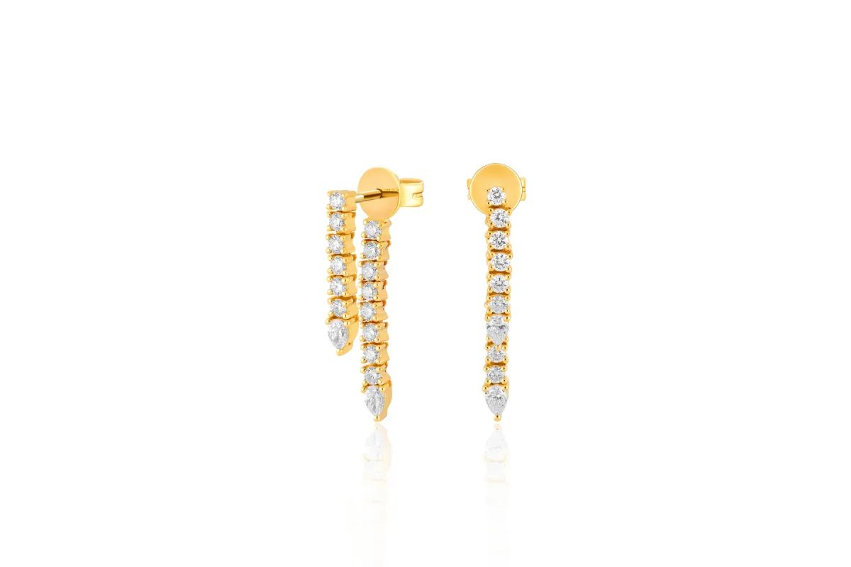 Diamond Teardrop Fringe Earring sold by EF Collection