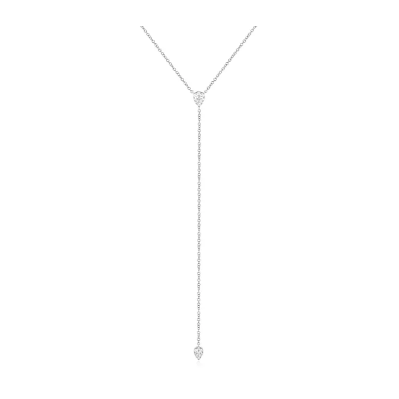 Full Cut Diamond Teardrop Lariat Necklace sold by EF Collection