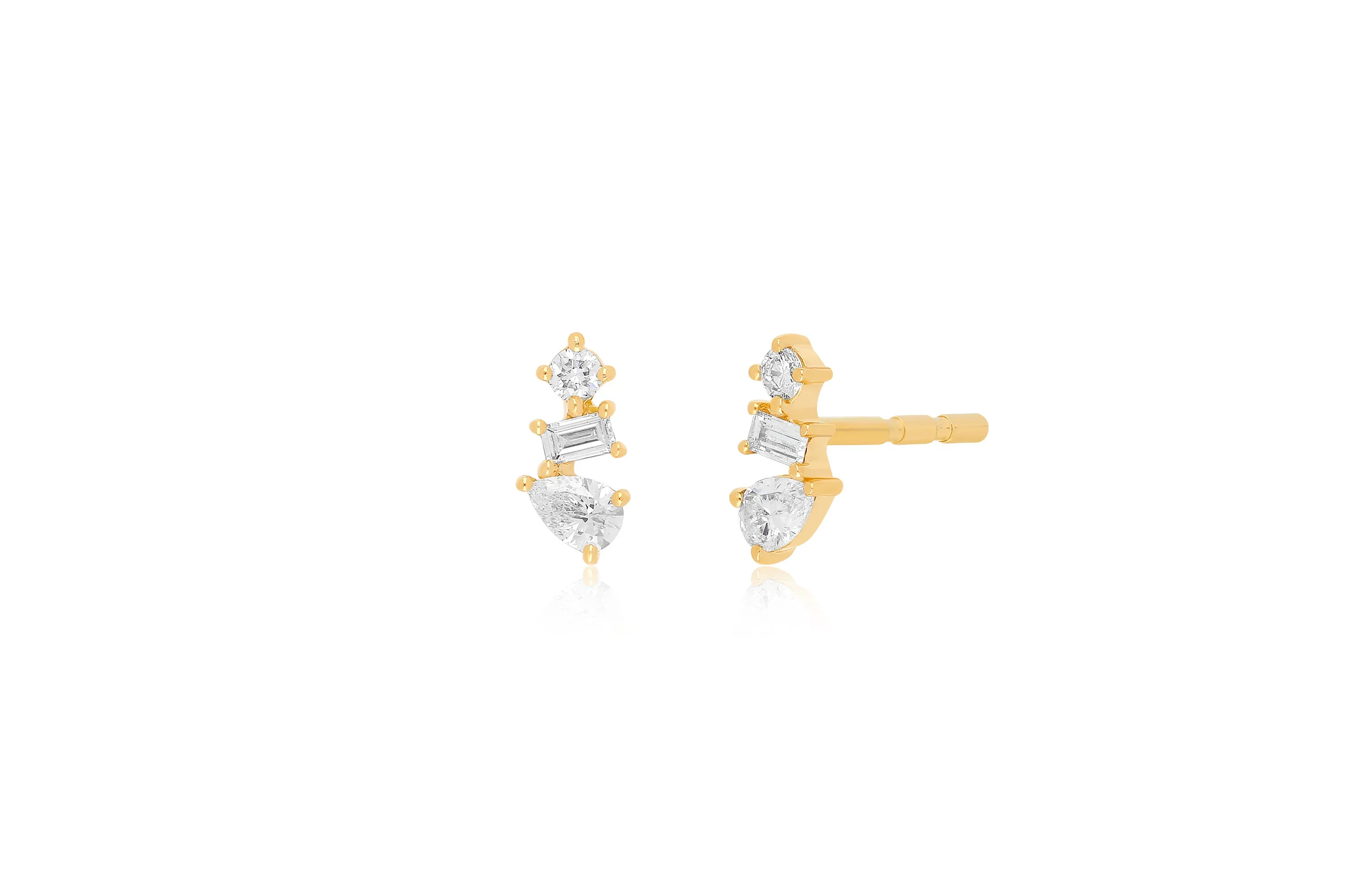 Diamond Multifaceted Stud Earring sold by EF Collection