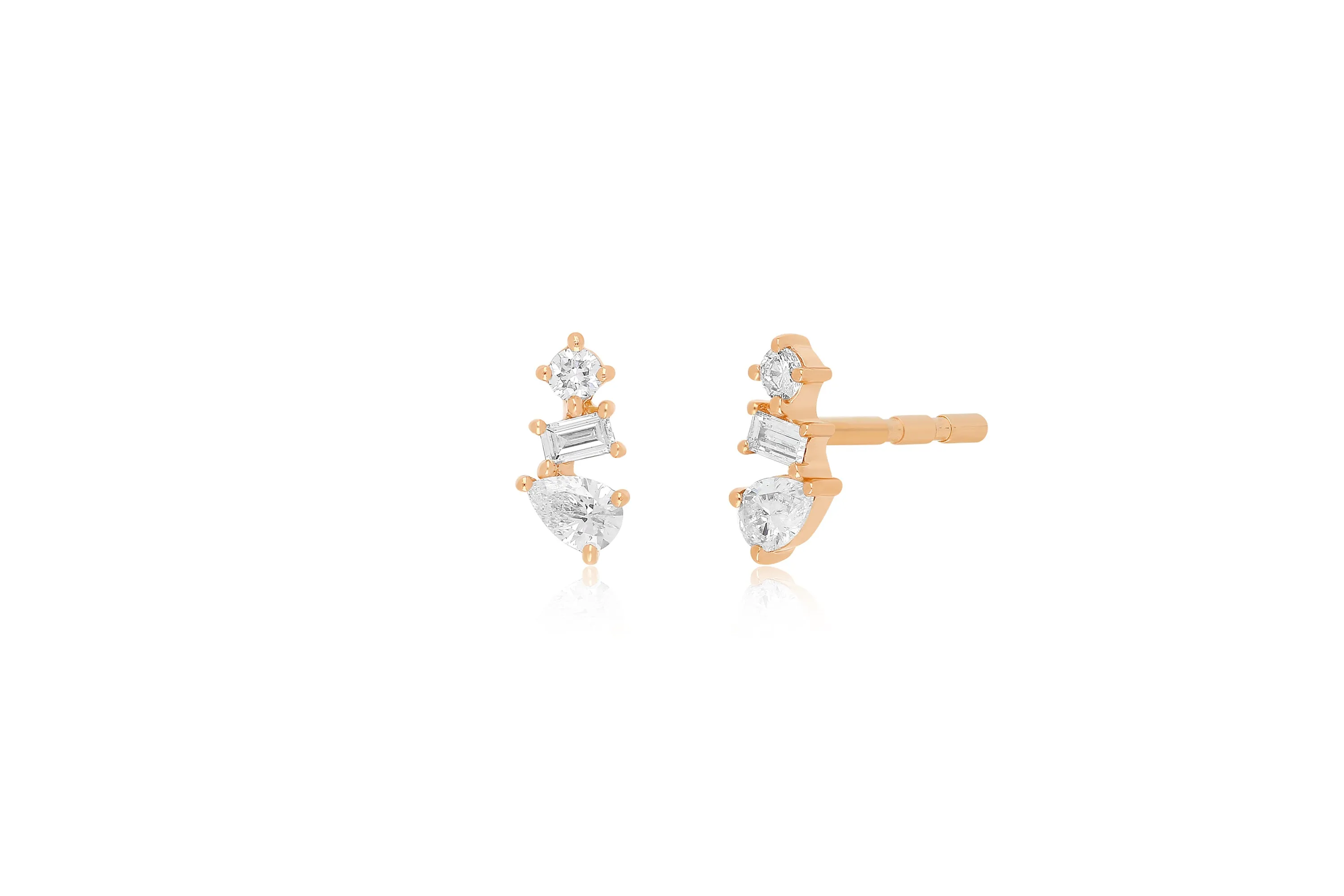 Diamond Multifaceted Stud Earring sold by EF Collection product image thumbnail 3
