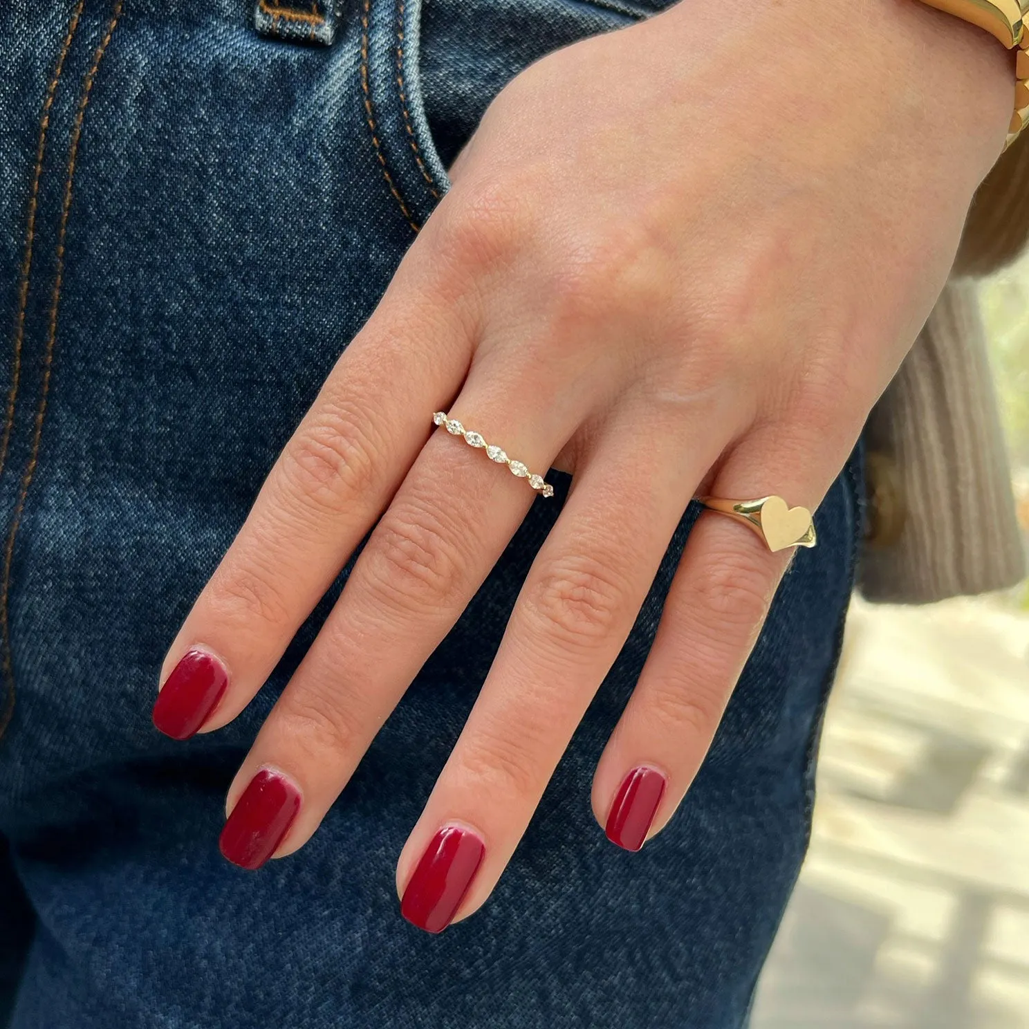 Gold Heart Signet Ring sold by EF Collection product image thumbnail 2