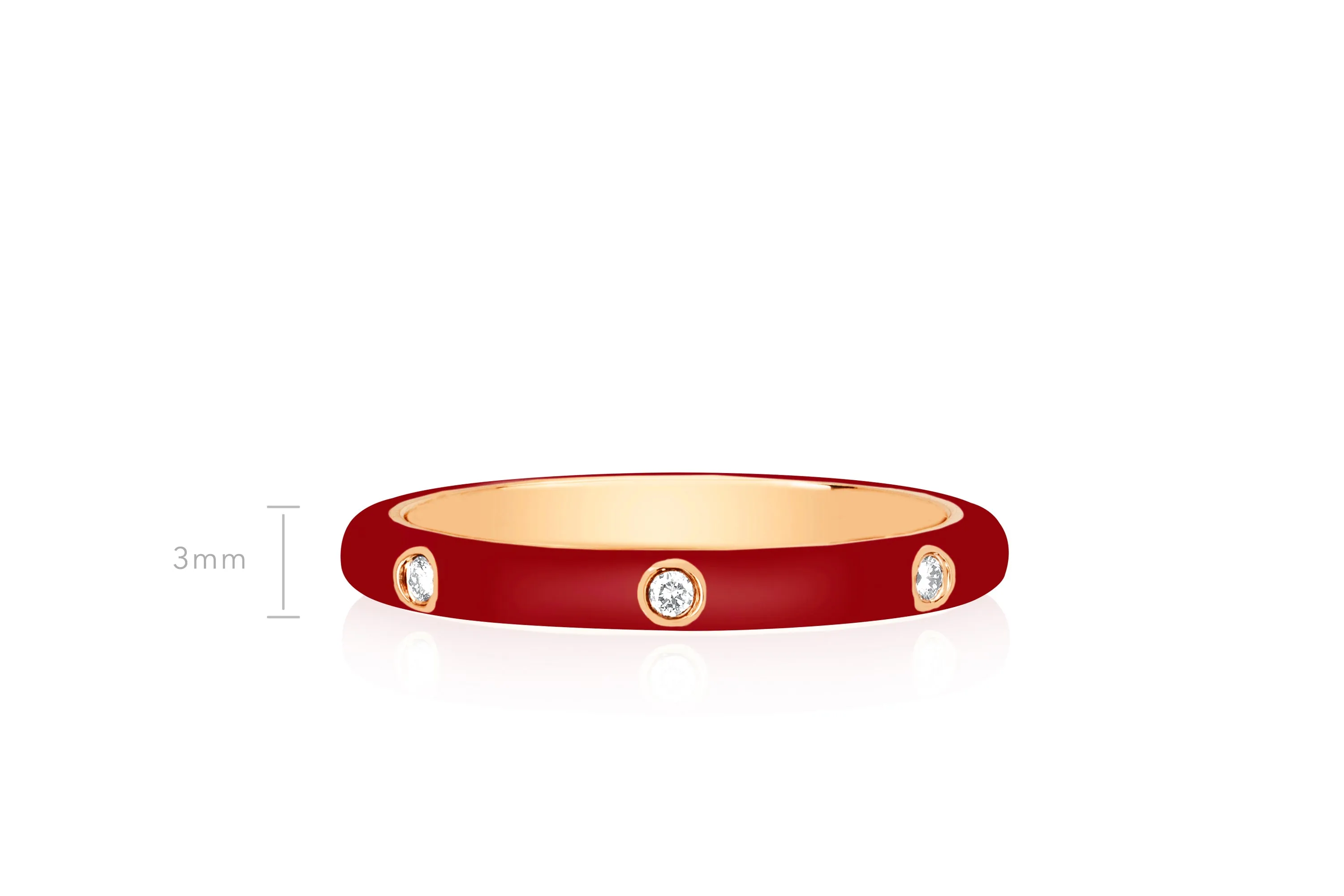 3 Diamond & Crimson Enamel Stack Ring sold by EF Collection product image thumbnail 4