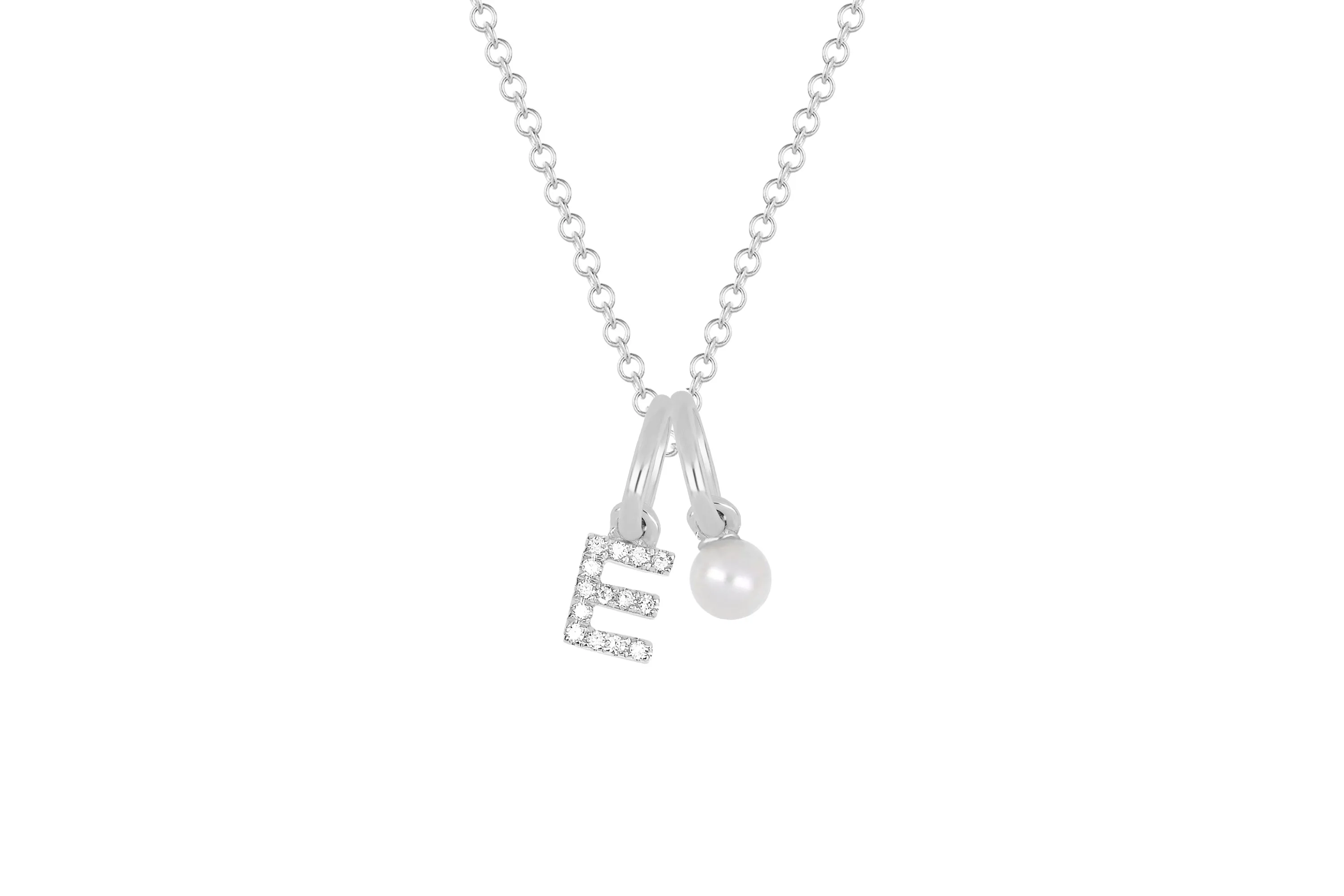Pearl Birthstone Initial Charm Necklace sold by EF Collection product image thumbnail 4