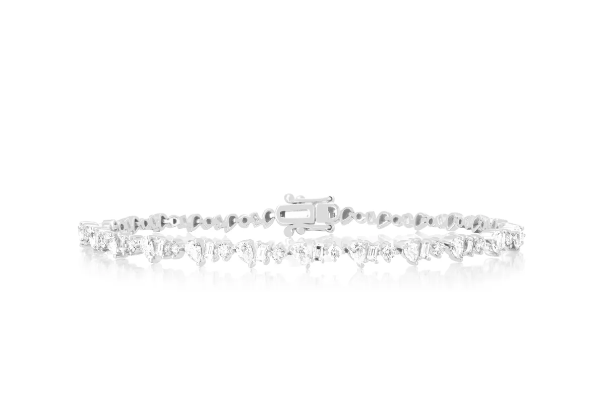 Diamond Multifaceted Eternity Bracelet sold by EF Collection