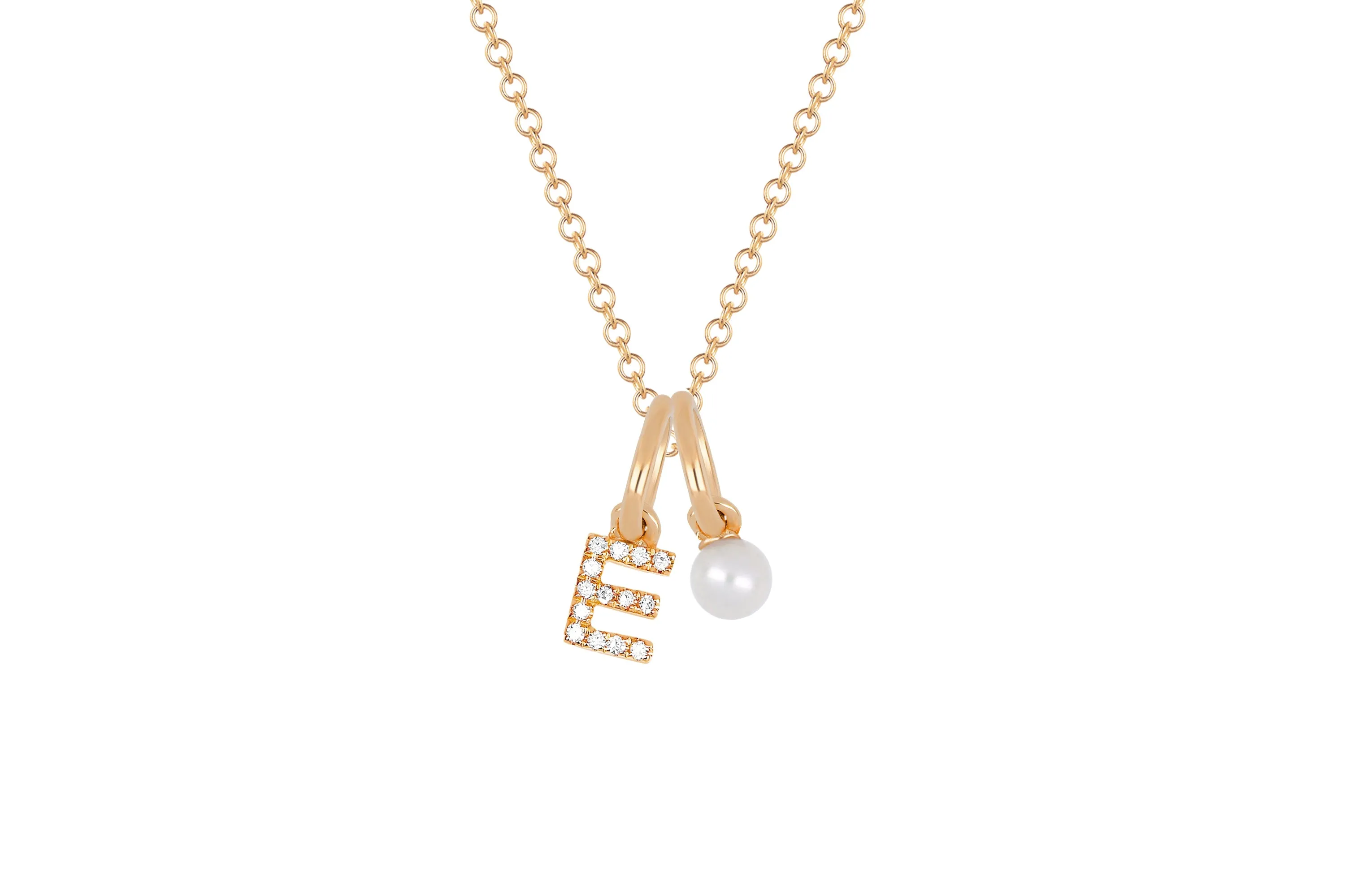 Pearl Birthstone Initial Charm Necklace sold by EF Collection product image thumbnail 3