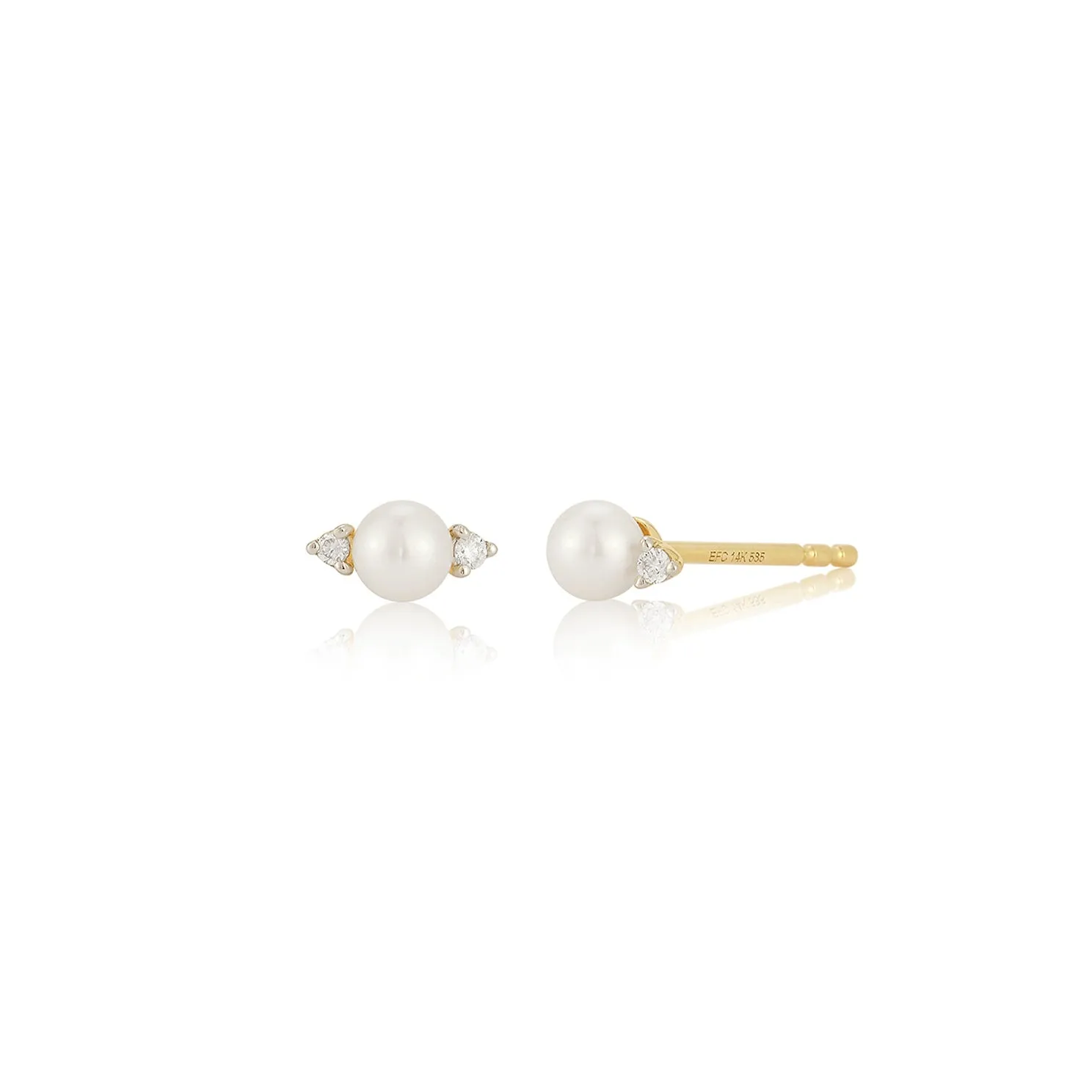 Diamond & Pearl Stud Earring sold by EF Collection
