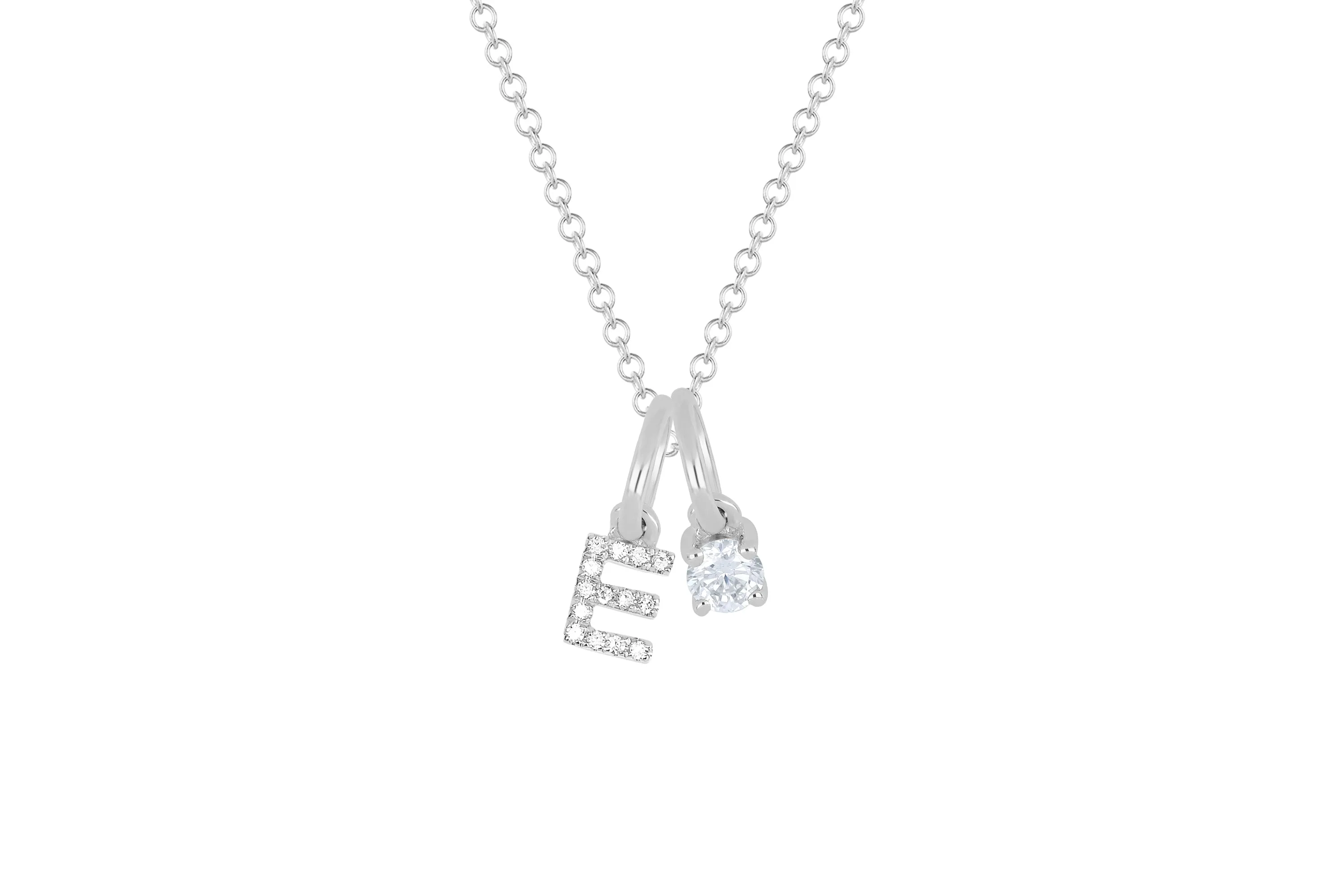 Diamond Birthstone Initial Charm Necklace sold by EF Collection product image thumbnail 4