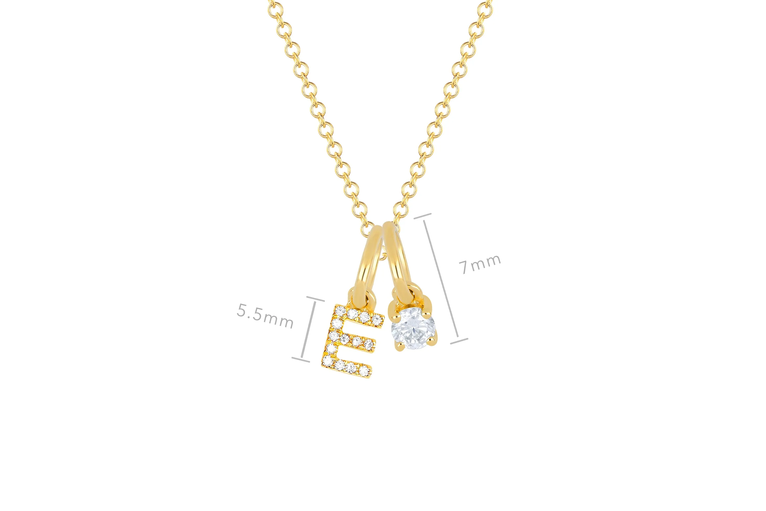 Diamond Birthstone Initial Charm Necklace sold by EF Collection product image thumbnail 5