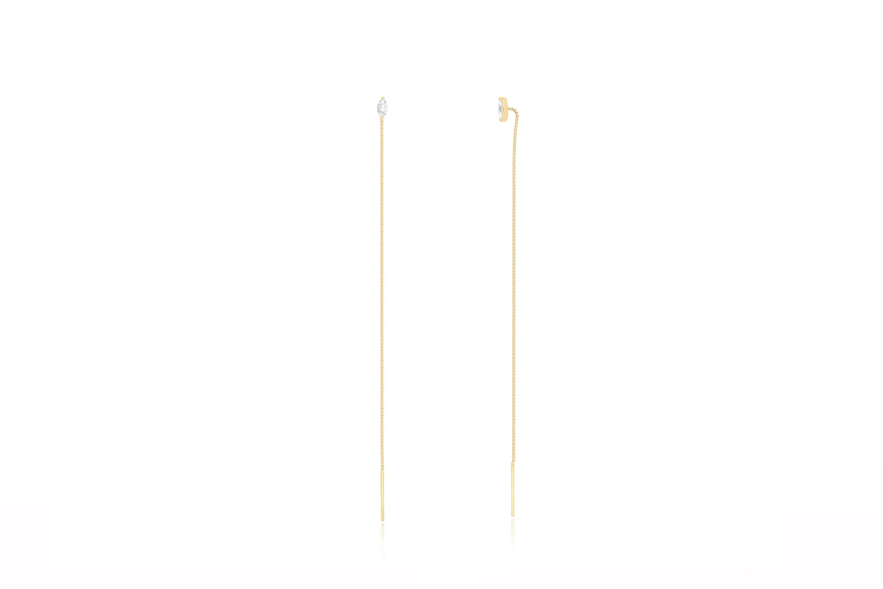 Marquise Diamond Liquid Gold Threader Earring sold by EF Collection