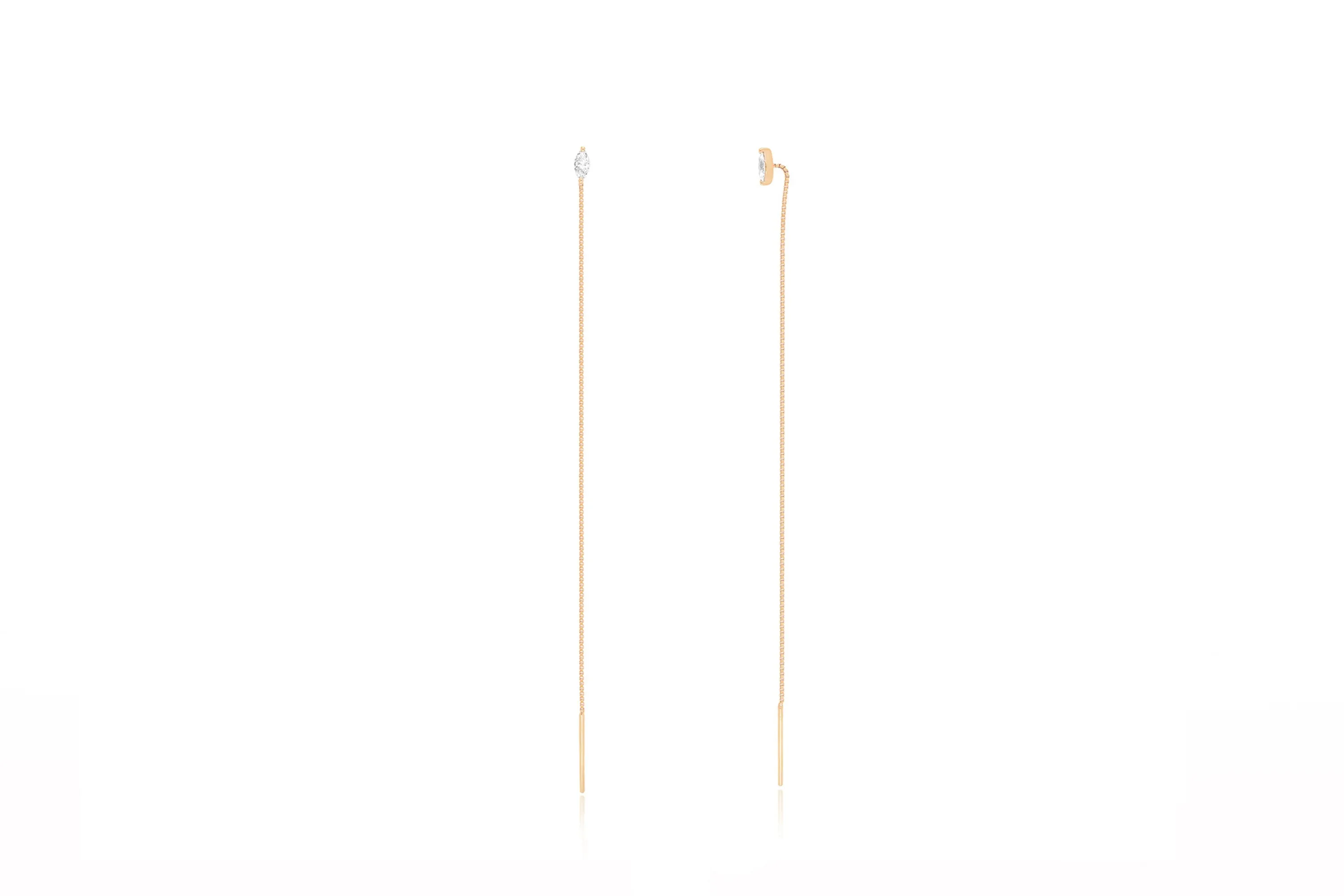 Marquise Diamond Liquid Gold Threader Earring sold by EF Collection product image thumbnail 3