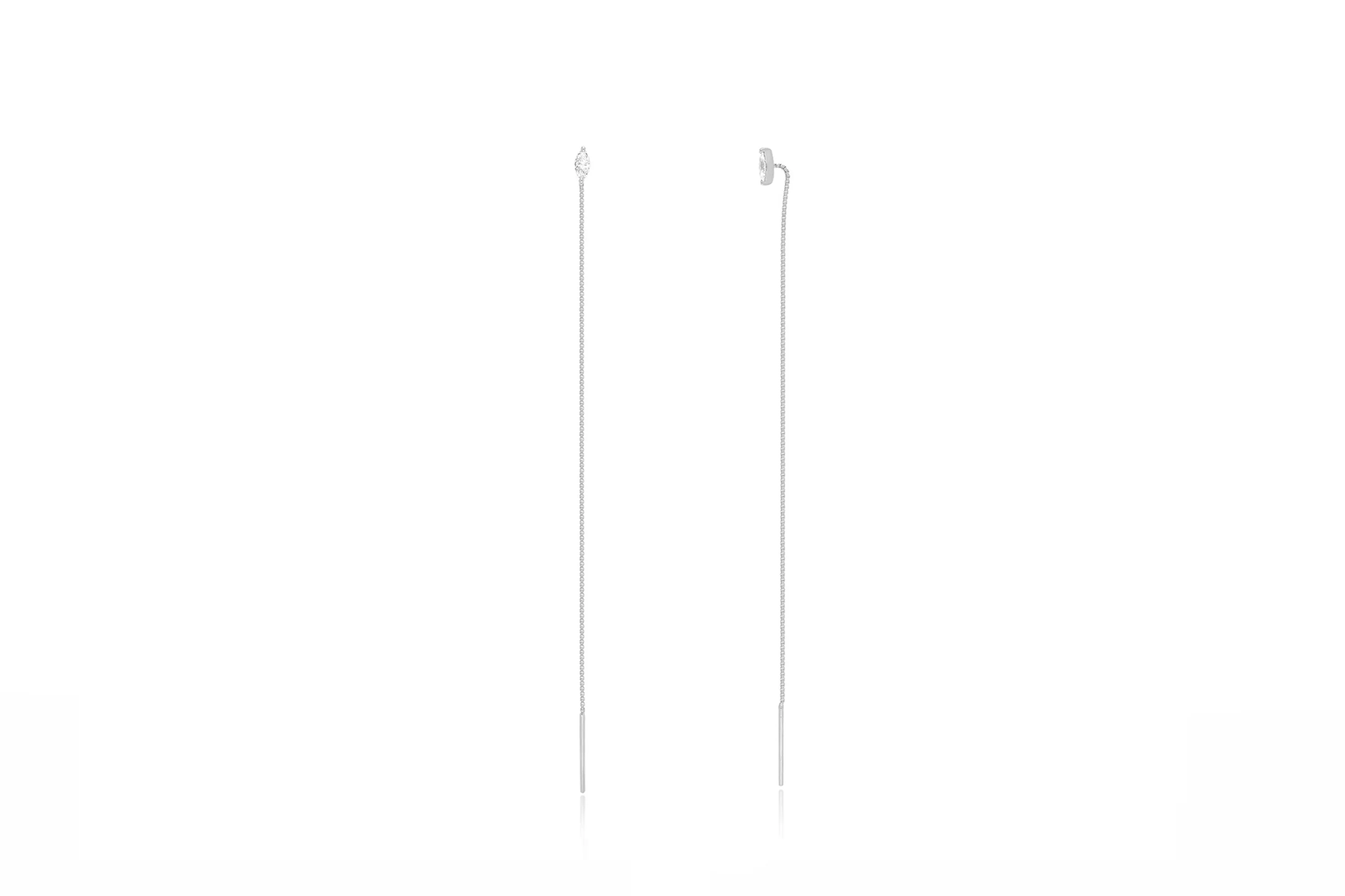 Marquise Diamond Liquid Gold Threader Earring sold by EF Collection product image thumbnail 4