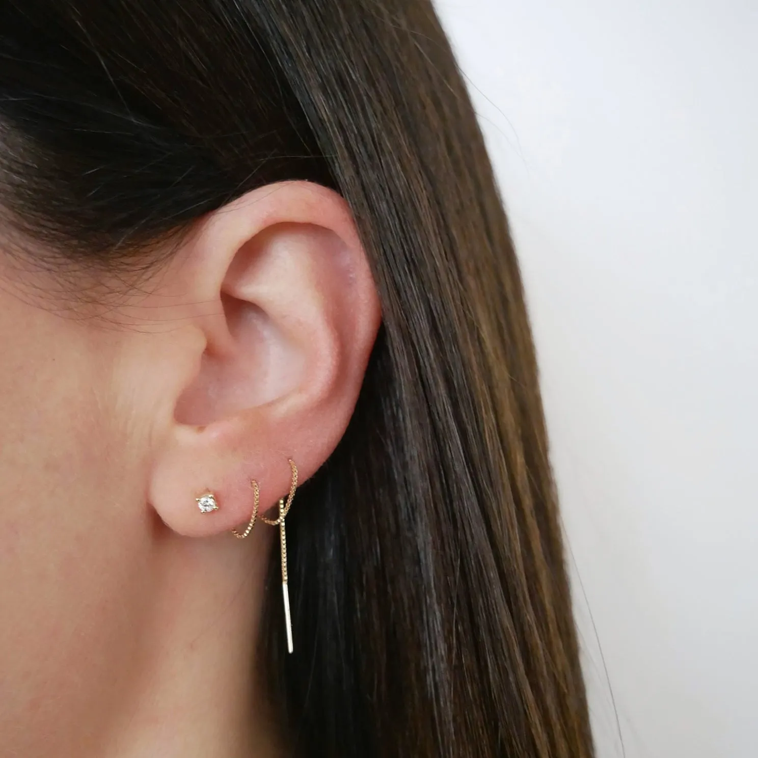 Marquise Diamond Liquid Gold Threader Earring sold by EF Collection product image thumbnail 2