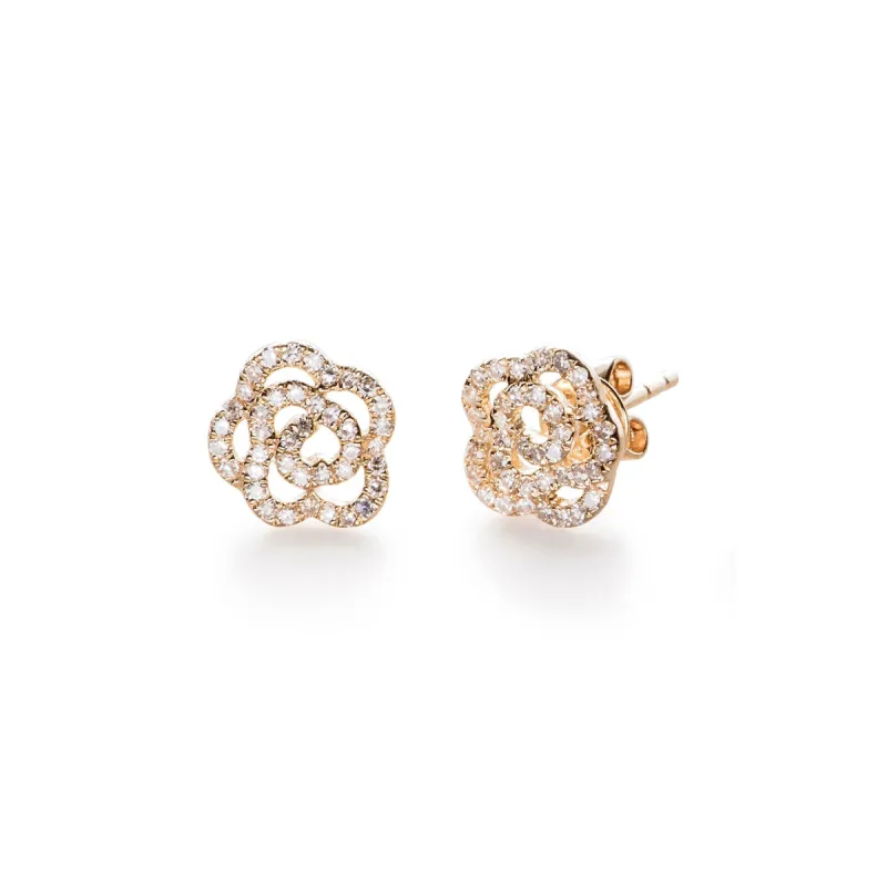 Diamond Rose Stud Earring sold by EF Collection