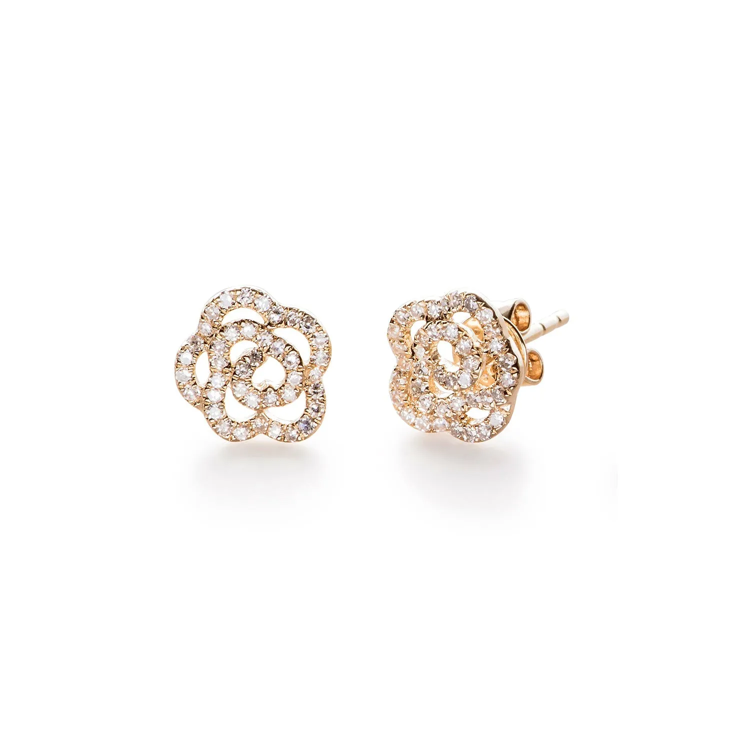 Diamond Rose Stud Earring sold by EF Collection