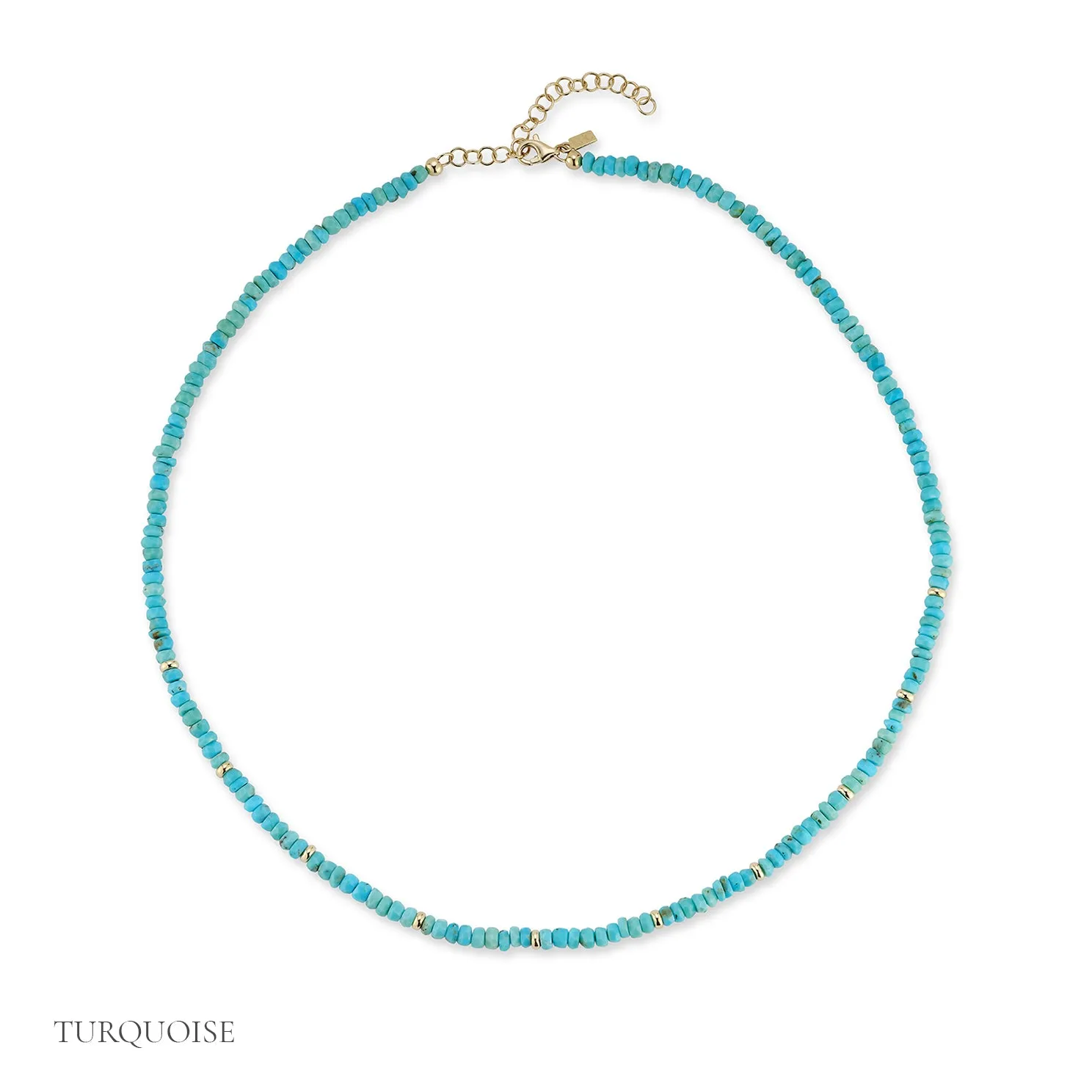 Birthstone Bead Necklace In Turquoise sold by EF Collection product image thumbnail 3