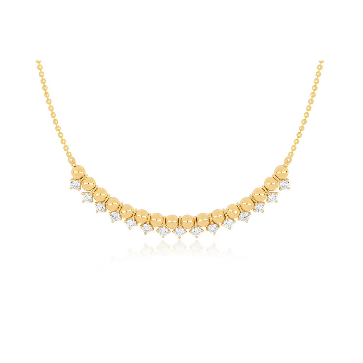 Diamond & Gold Ball Necklace sold by EF Collection