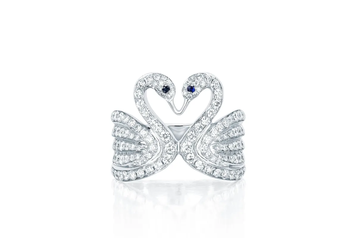 Diamond Swan Ring made by EF Collection