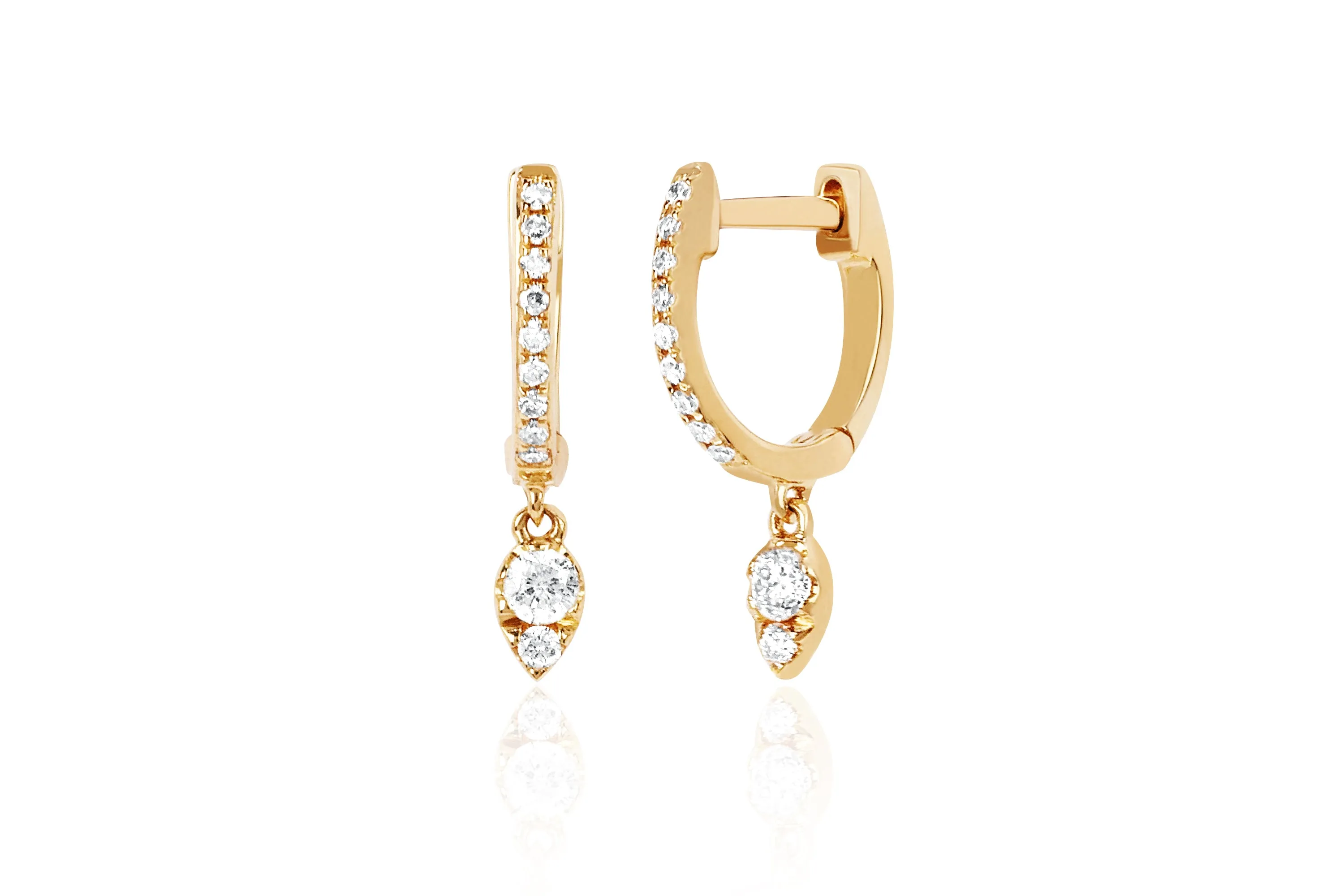 Teardrop Diamond Mini Huggie Earring sold by EF Collection