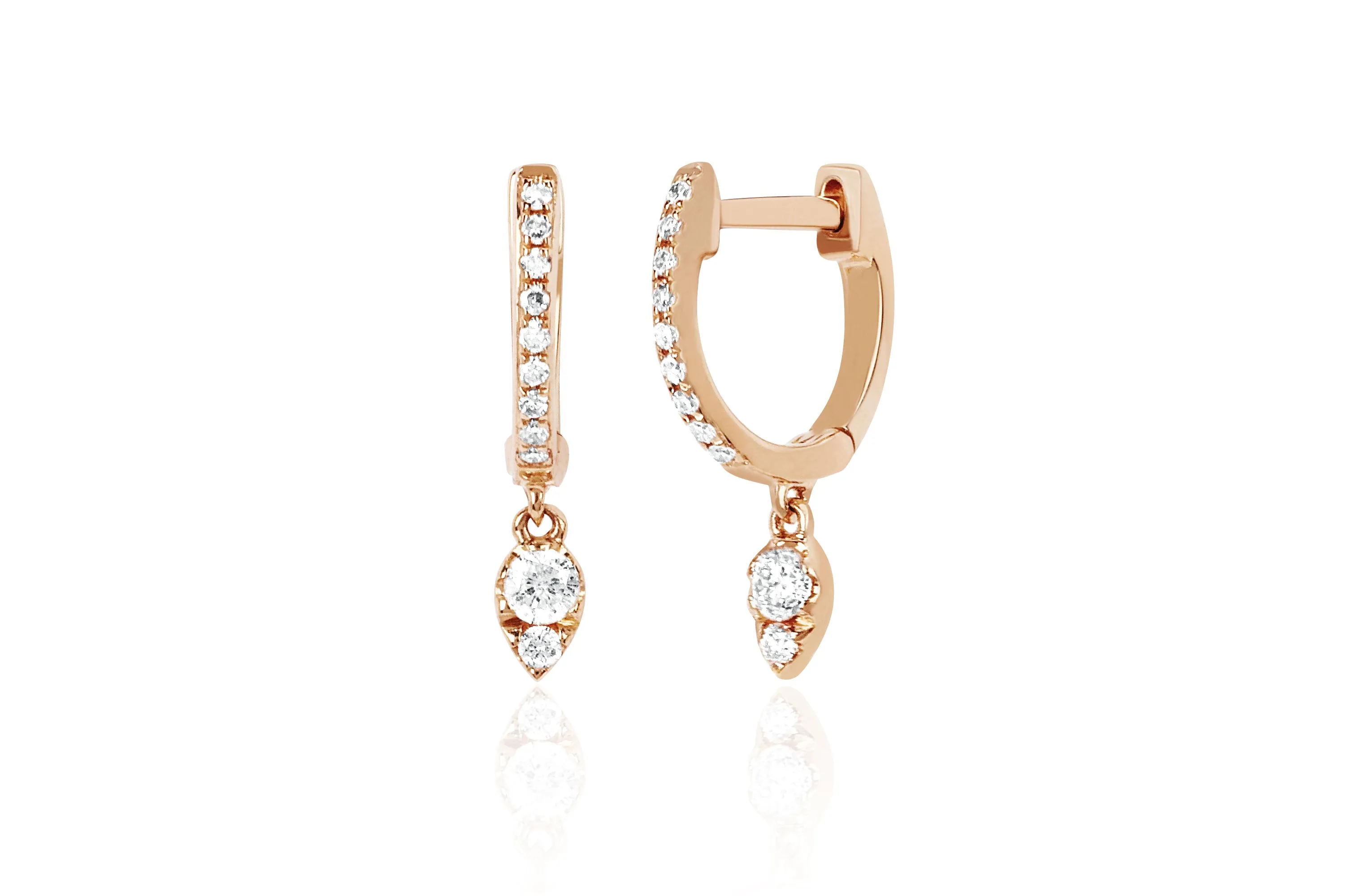 Teardrop Diamond Mini Huggie Earring sold by EF Collection product image thumbnail 3