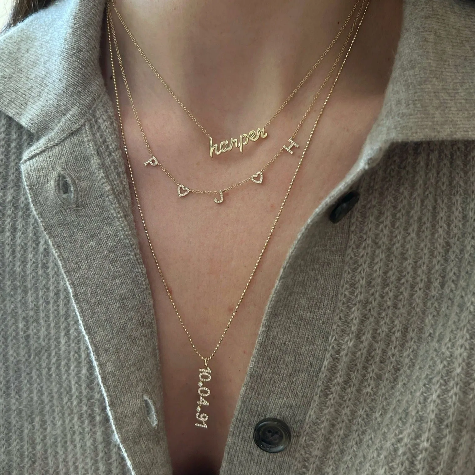 Gold Script Name Necklace sold by EF Collection product image thumbnail 2