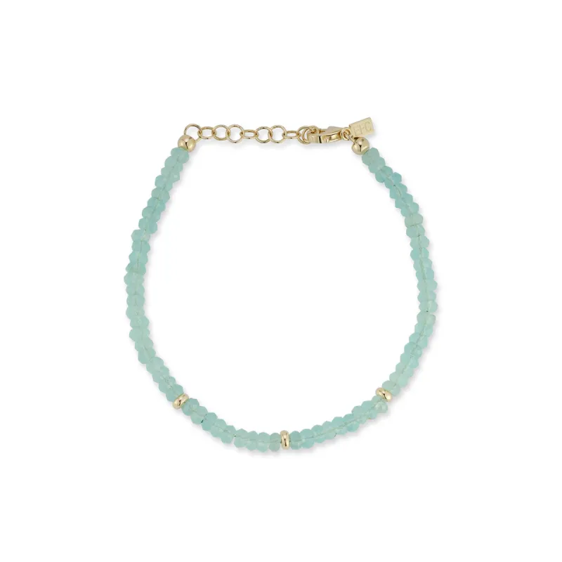 Birthstone Bead Bracelet 
In Chalcedony sold by EF Collection