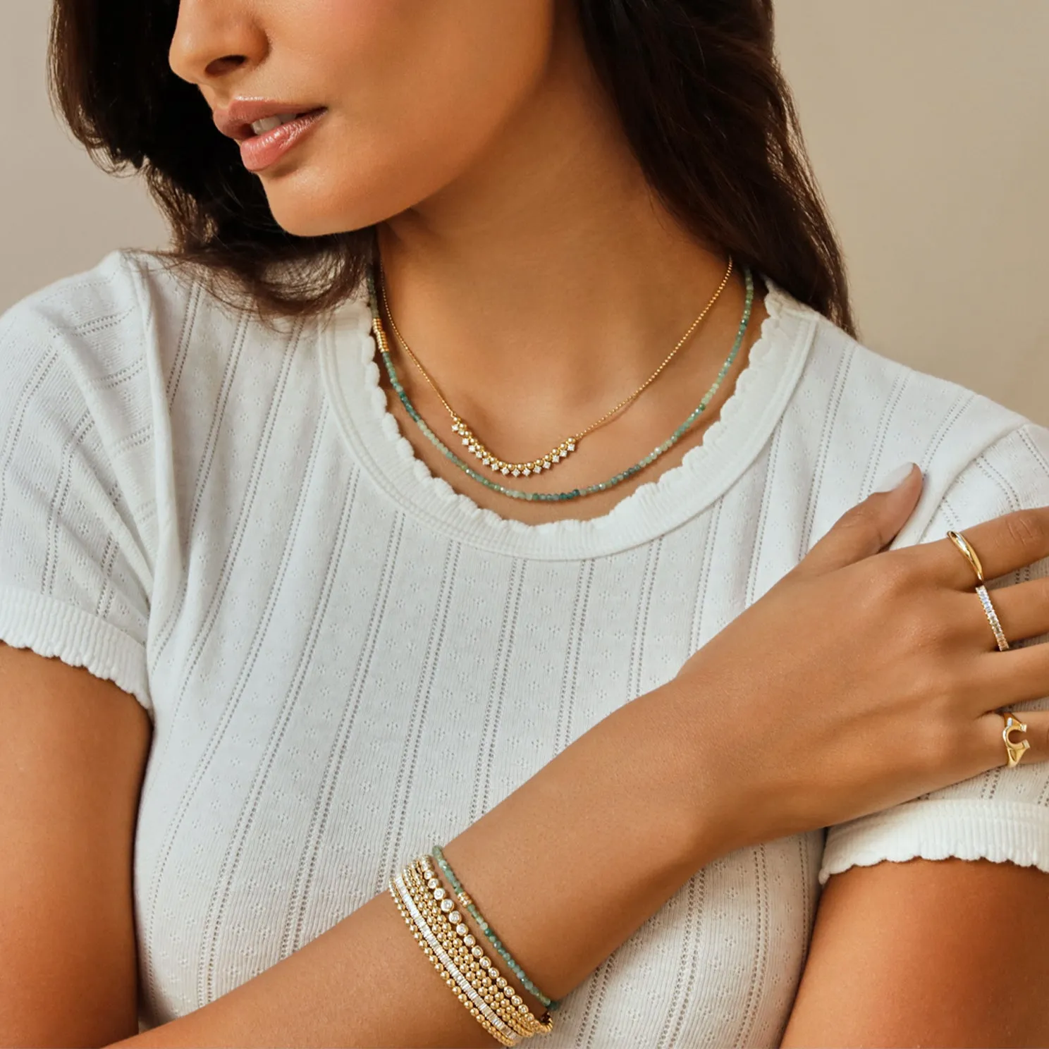 Gold Ball Stretch Bracelet sold by EF Collection product image thumbnail 5