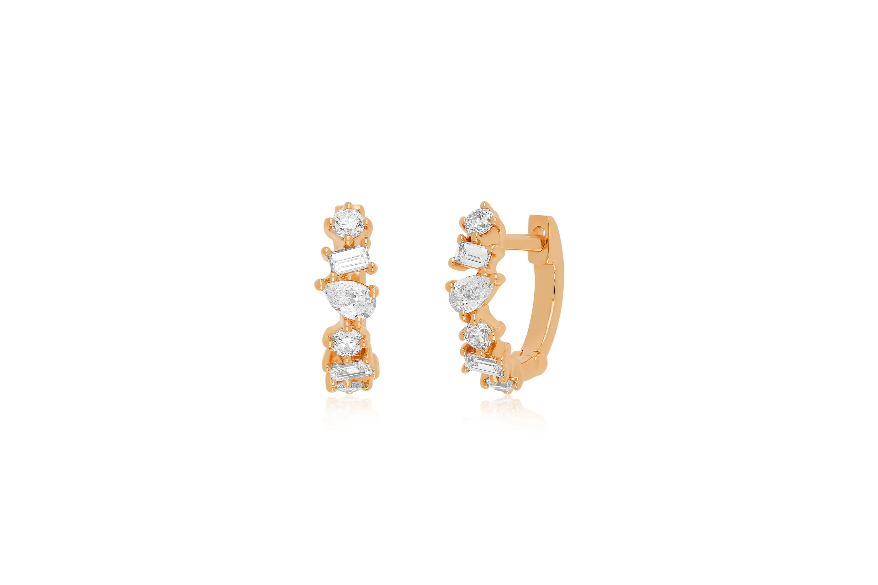 Diamond Multifaceted Mini Huggie Earring sold by EF Collection product image thumbnail 3