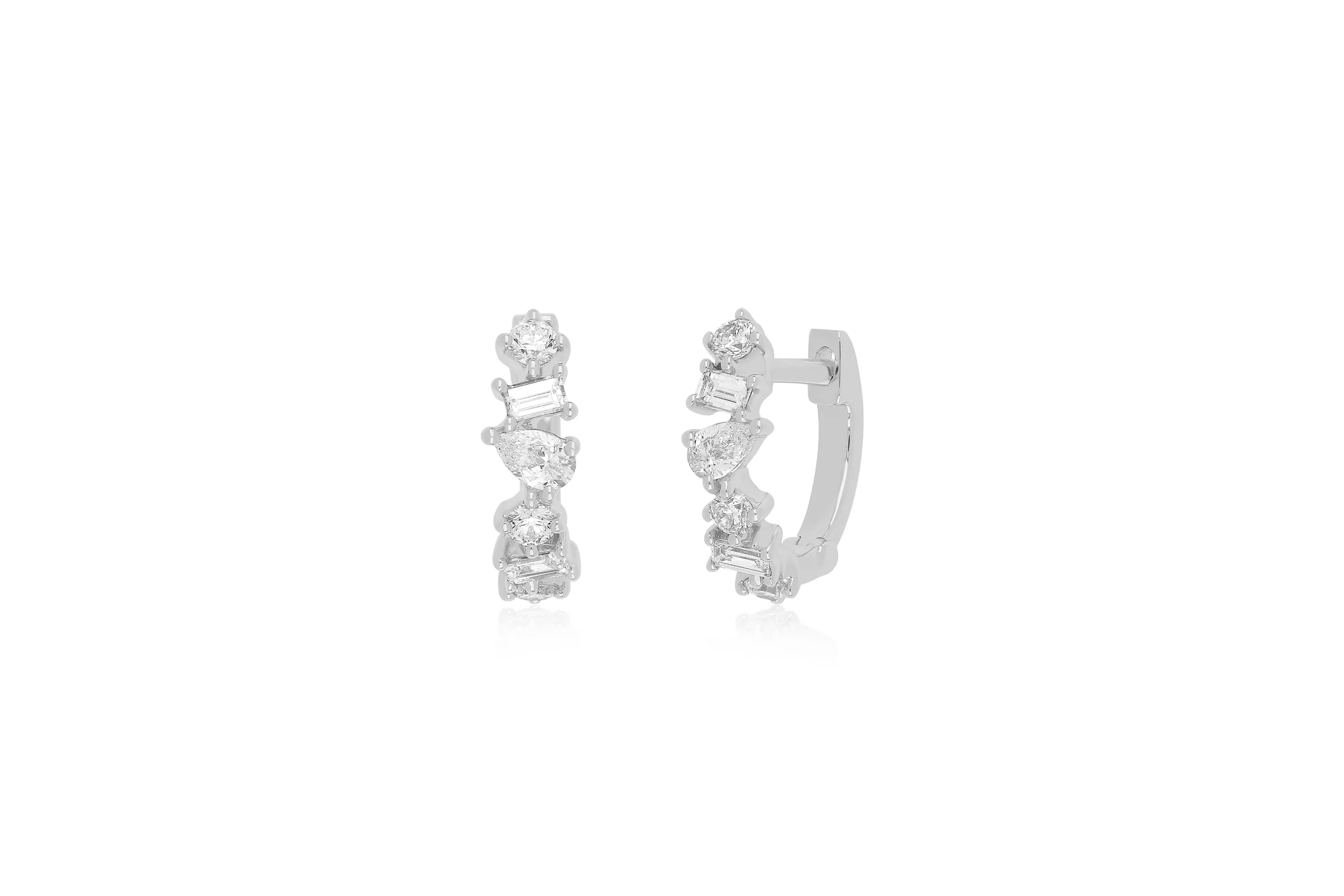 Diamond Multifaceted Mini Huggie Earring sold by EF Collection product image thumbnail 4