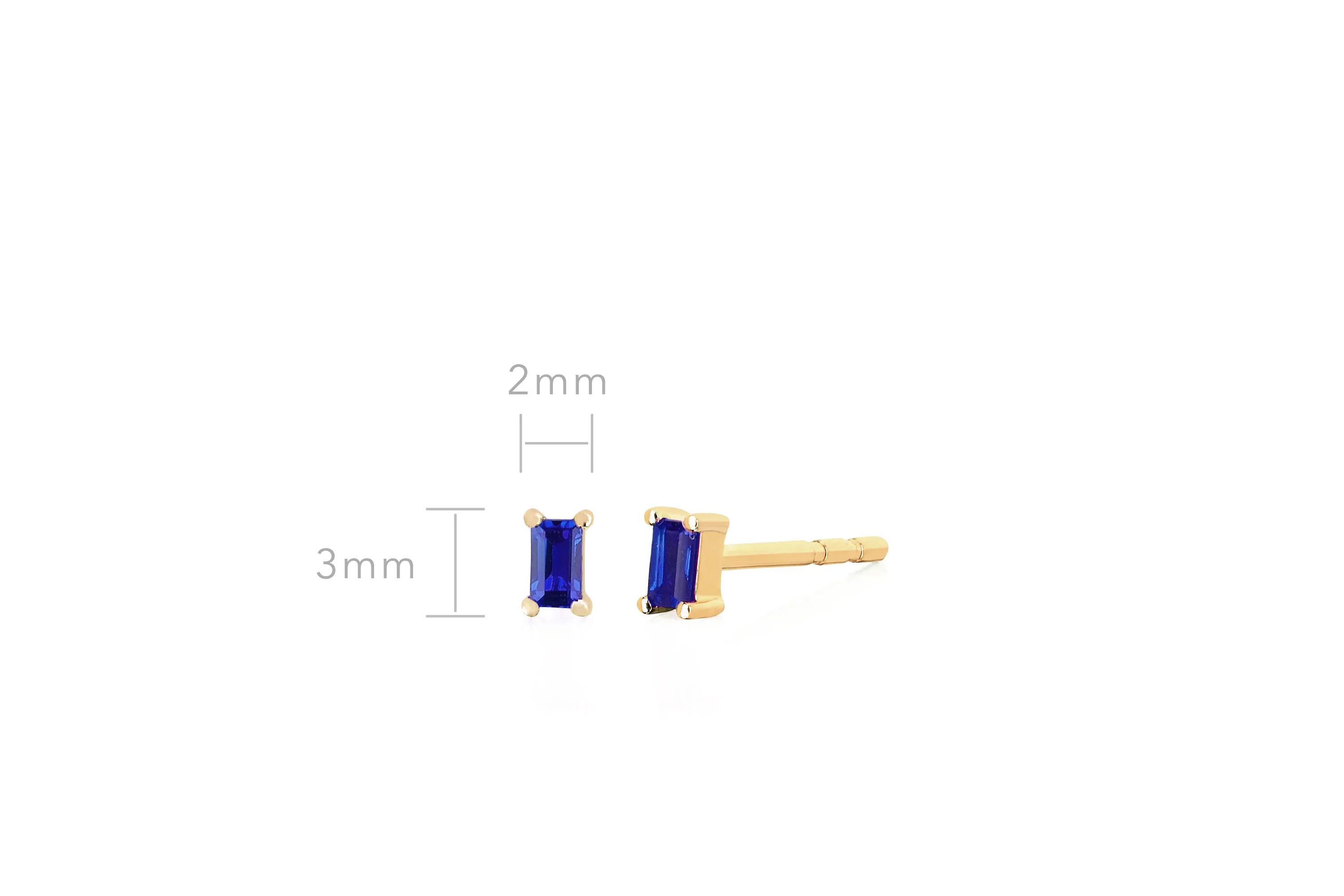 Blue Sapphire Baguette Stud Earring sold by EF Collection product image thumbnail 4